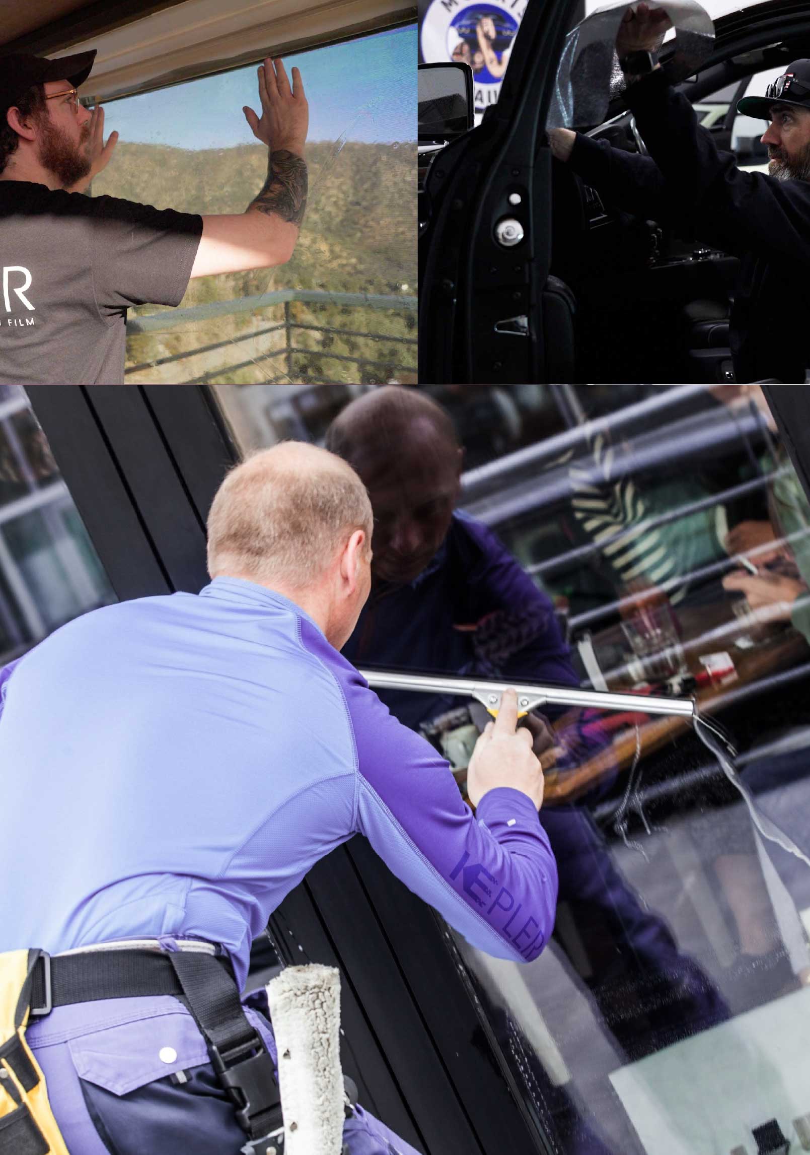 Kepler Skilled Applying Anti-Graffiti Window Film to a Janesville Shop Front