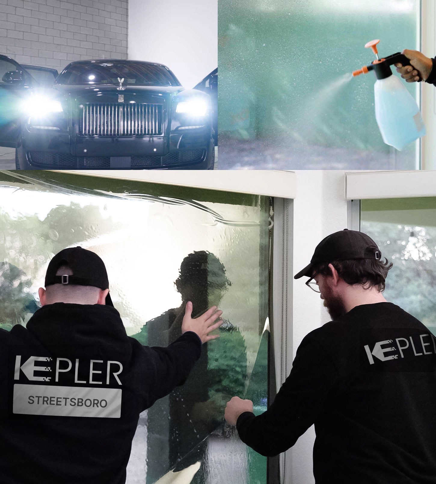 Kepler Technician Installing Ceramic Window Tint to Home in Streetsboro