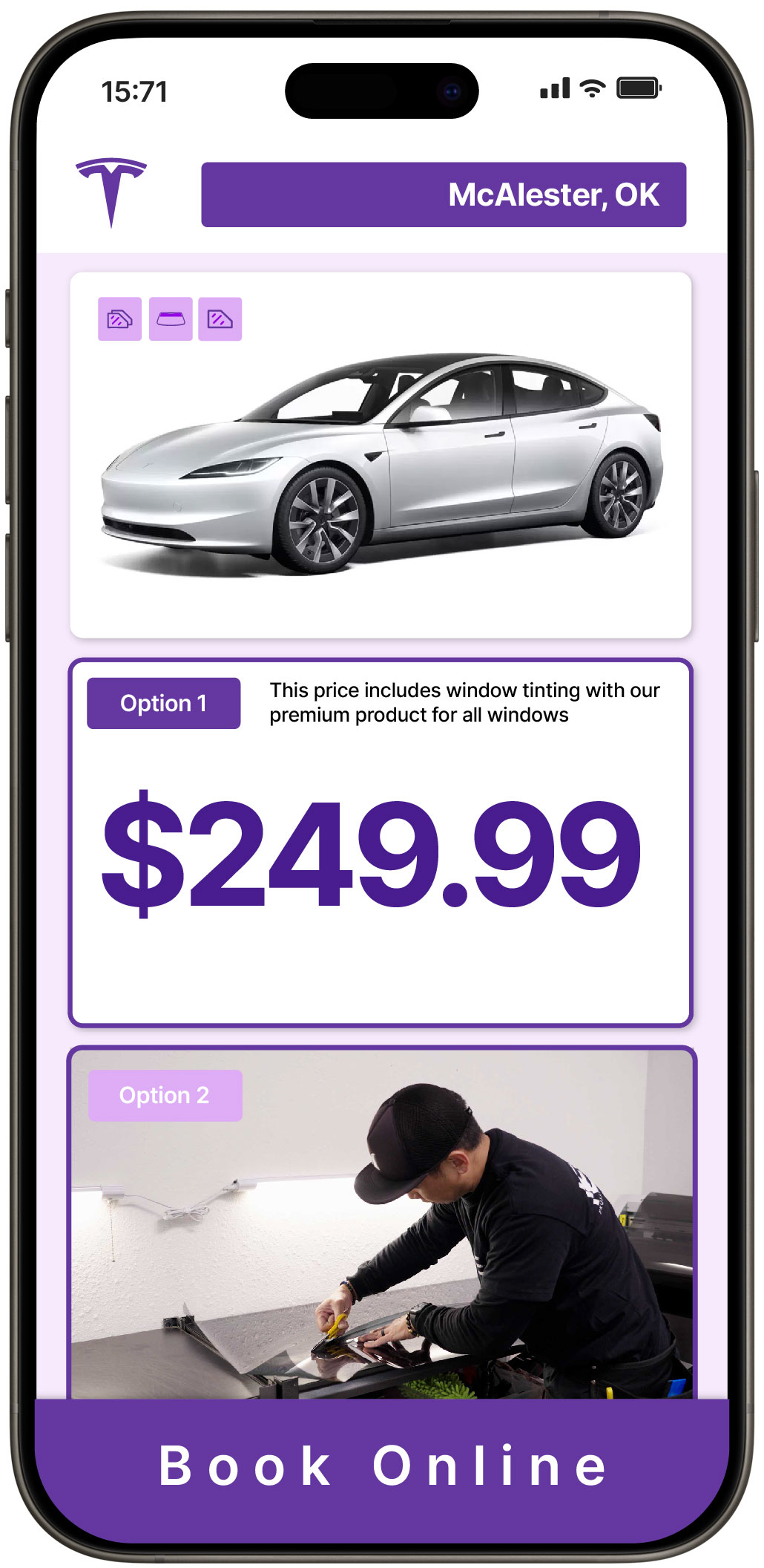 View Reasonable Tesla Window Tinting Prices in McAlester, Oklahoma