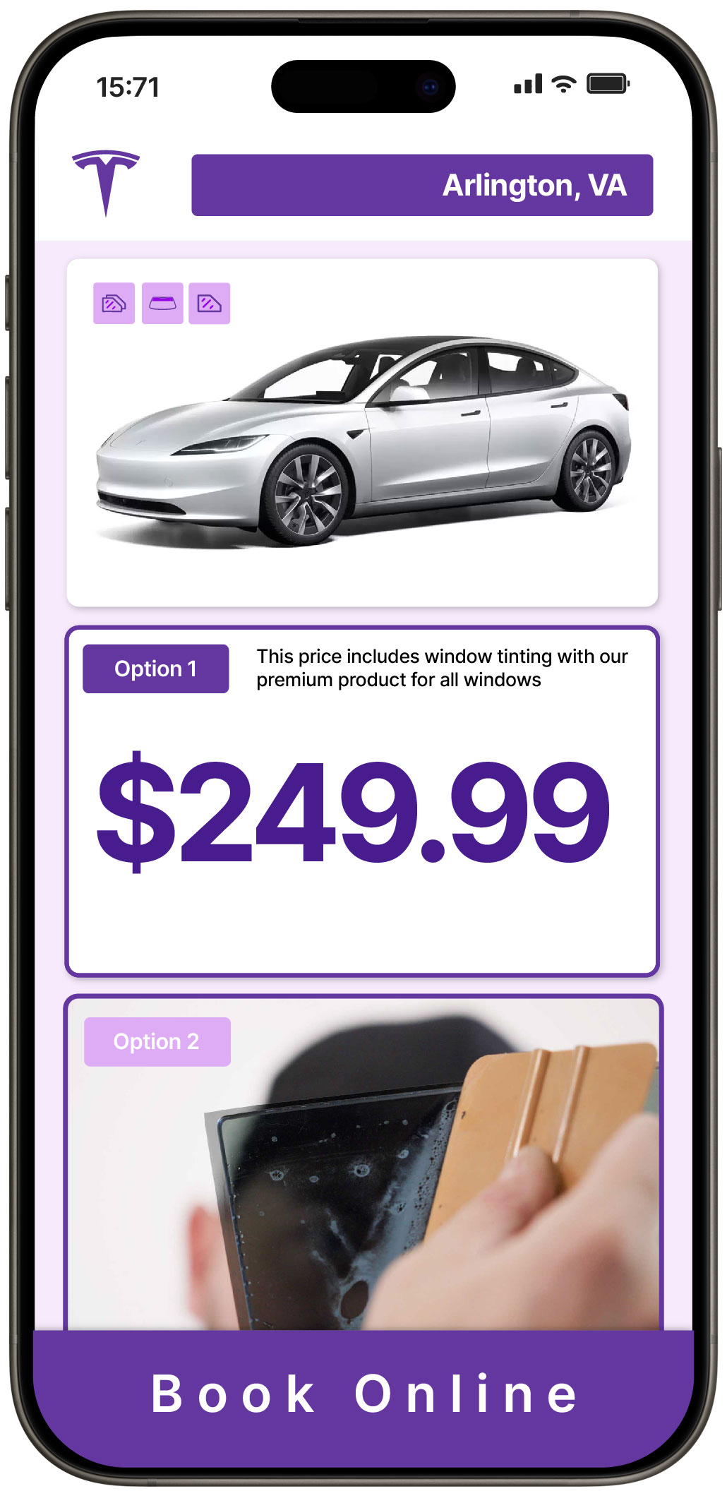 View Reasonable Tesla Window Tinting Costs in Arlington, Virginia