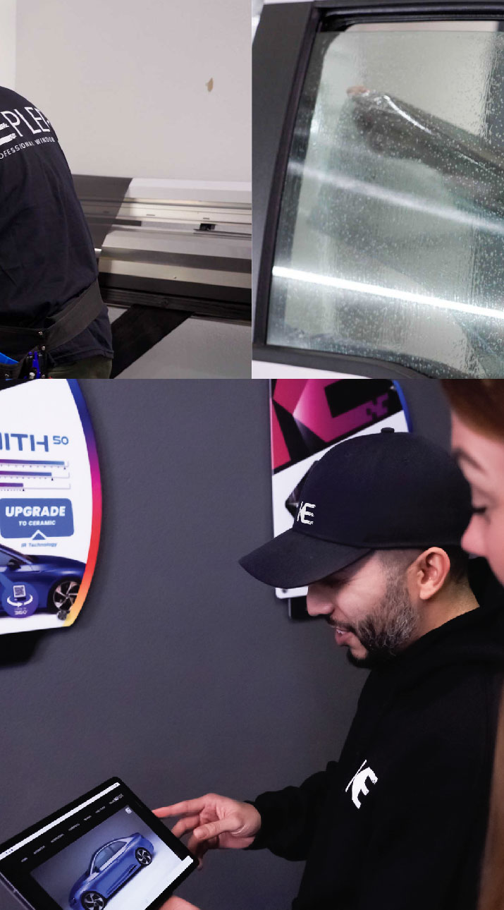 Kepler Dealer Showing Car Window Film Options to Customer in Broken Arrow, Oklahoma