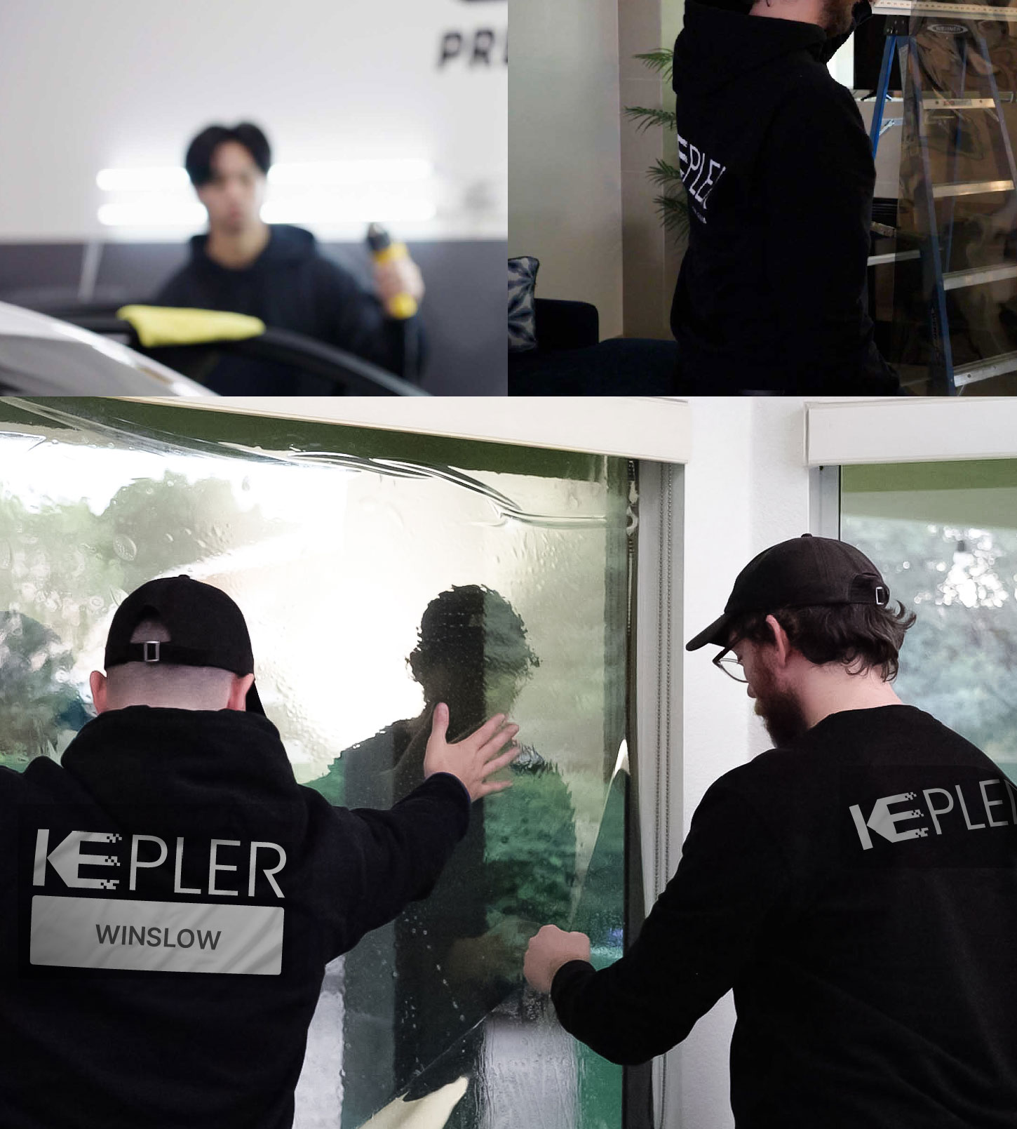 Kepler Technician Fitting Advanced Window Tint to Home in Winslow