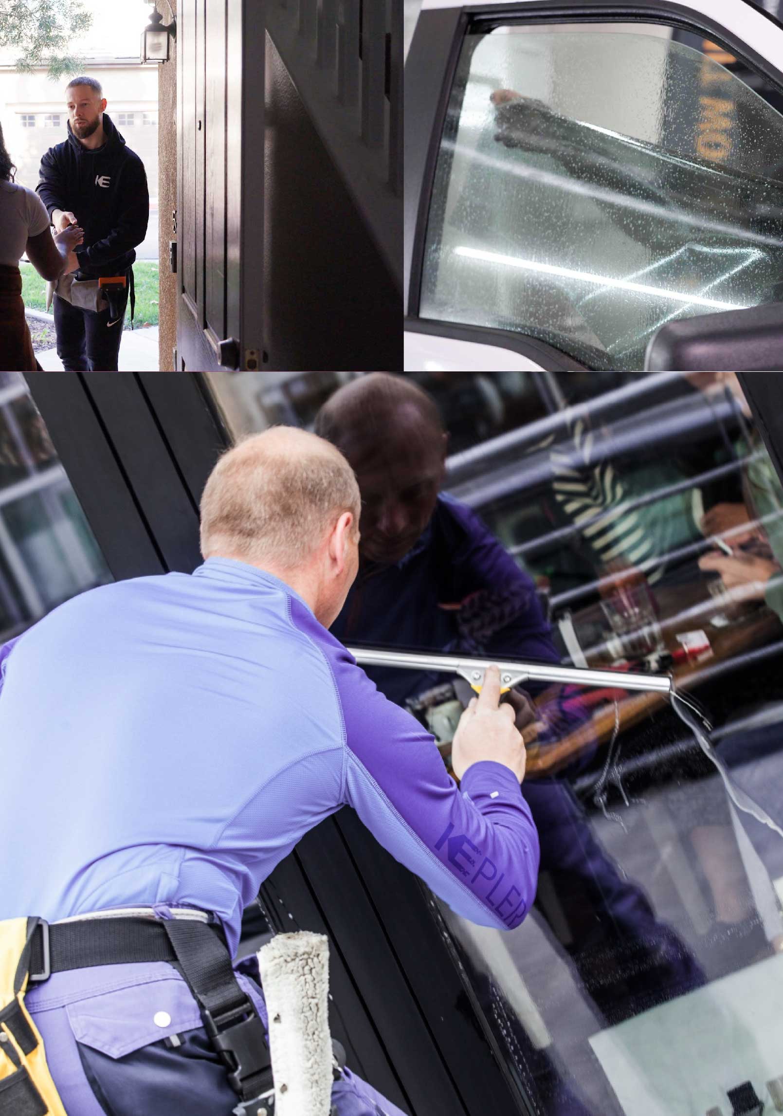 Kepler Skilled Applying Anti-Graffiti Window Film to a Stevenson Ranch Shop Front