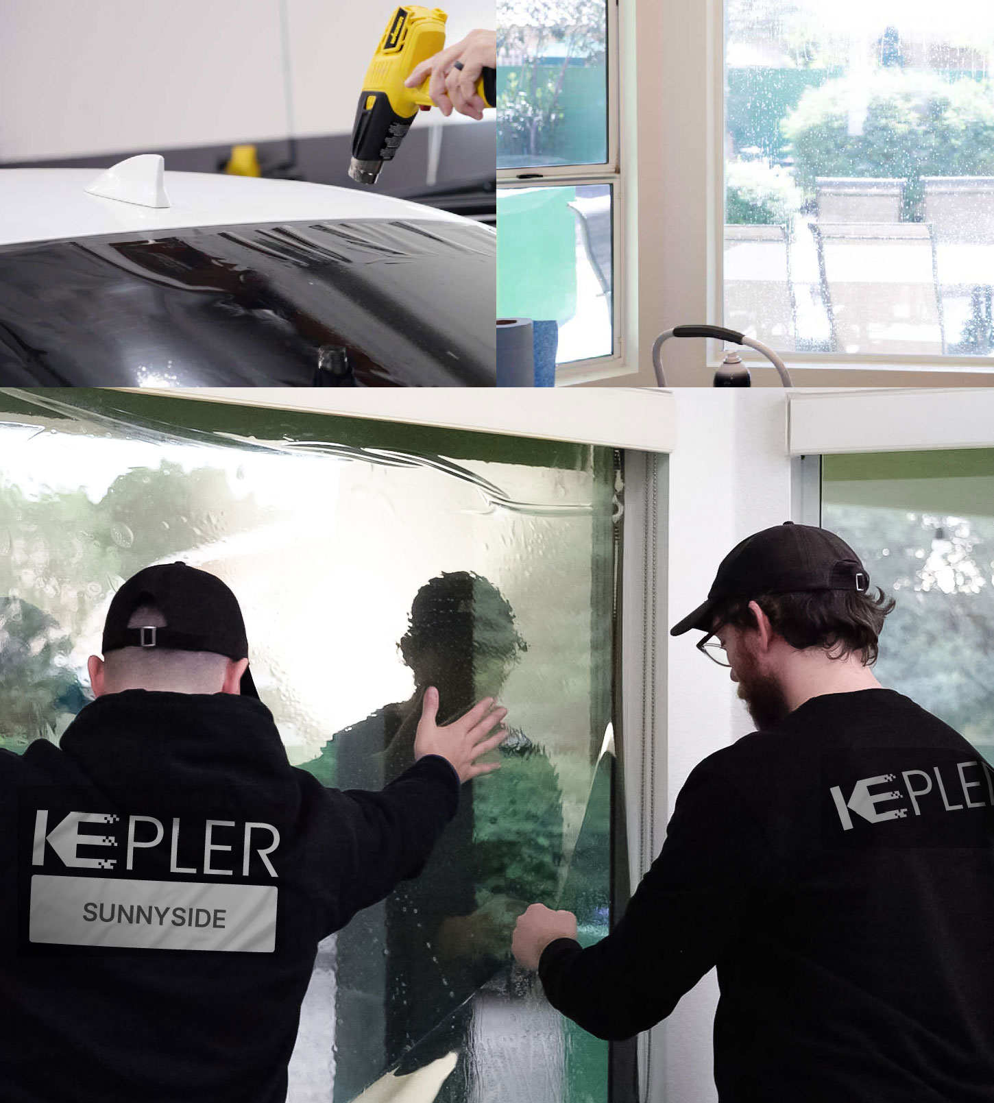 Expert Technician Installing Advanced Window Tint to Home in Sunnyside