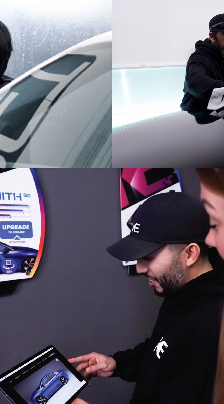 Kepler Dealer Showing Car Window Film Options to Customer in Dickinson, North Dakota