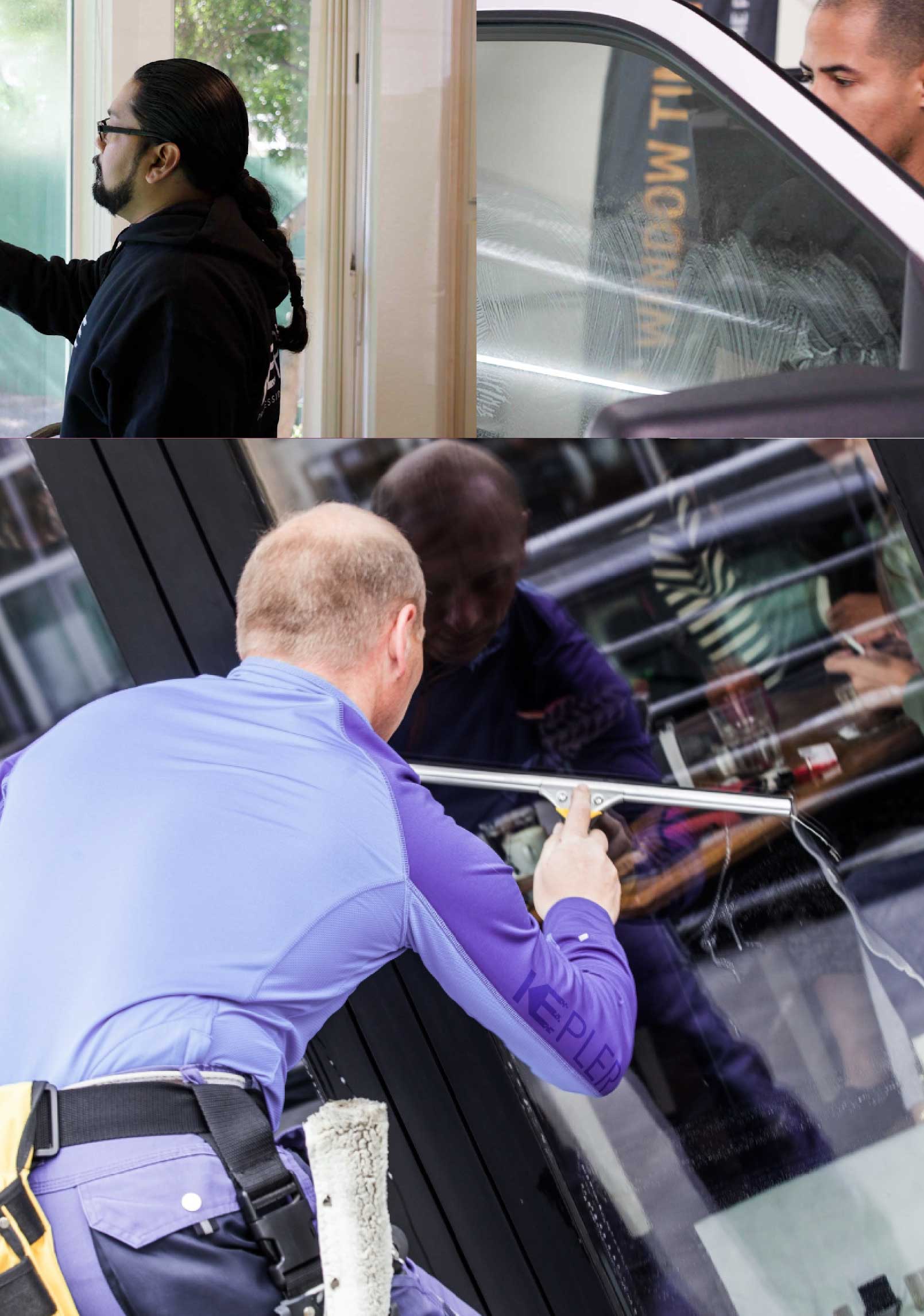 Kepler Skilled Applying Anti-Graffiti Window Film to a Littleton Shop Front