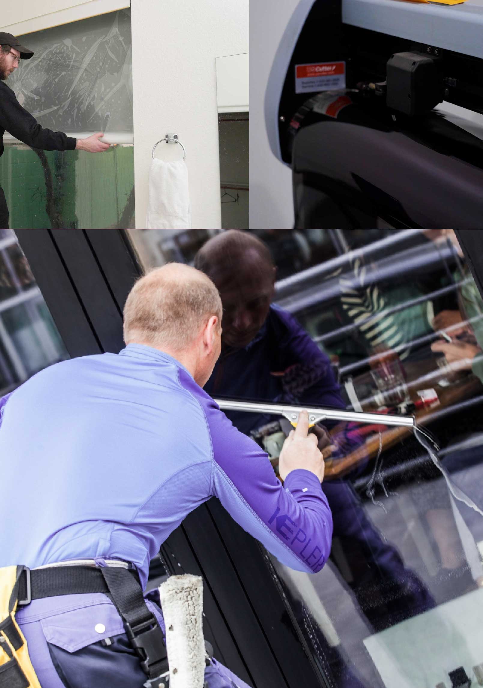 Kepler Professional Applying Anti-Graffiti Window Film to a Madison Shop Front