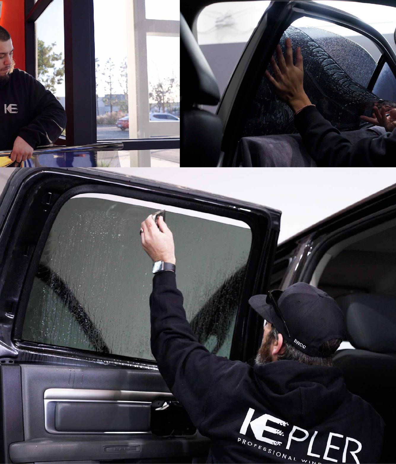 Kepler Window Tinting Specialists at Work in Belmont, California