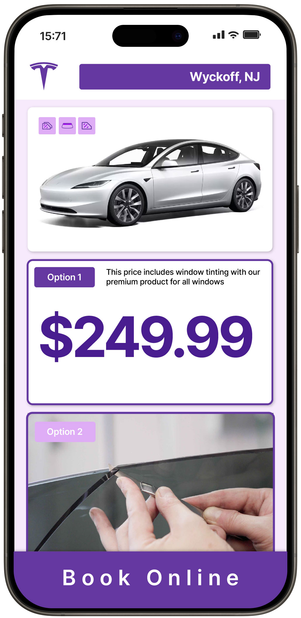 View Competitive Tesla Window Tinting Rates in Wyckoff, New Jersey