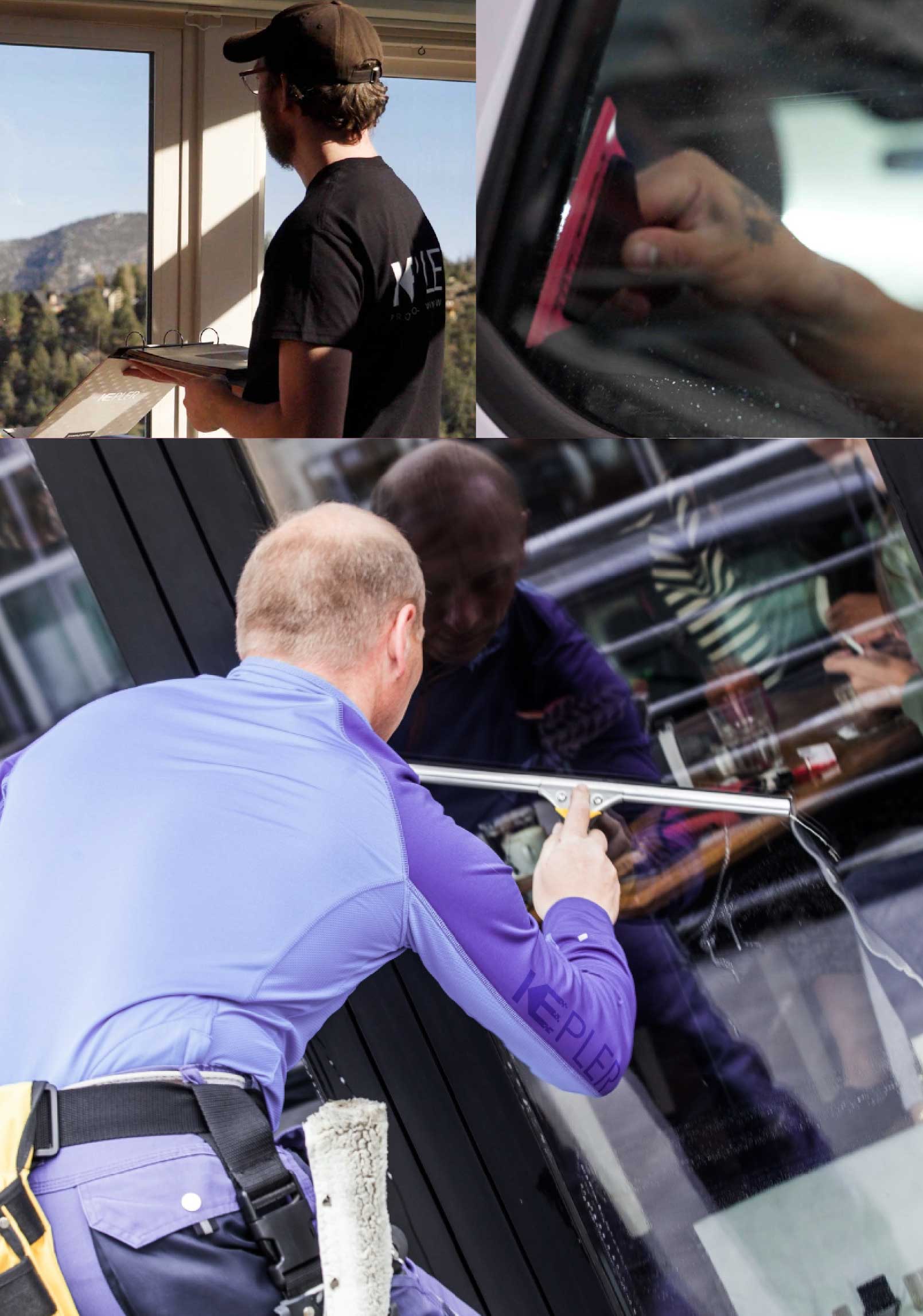 Kepler Professional Applying Anti-Graffiti Window Film to a Henderson Shop Front