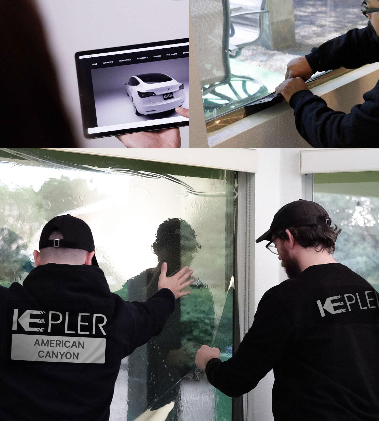 Kepler Technician Applying High-tech Window Tint to Home in American Canyon