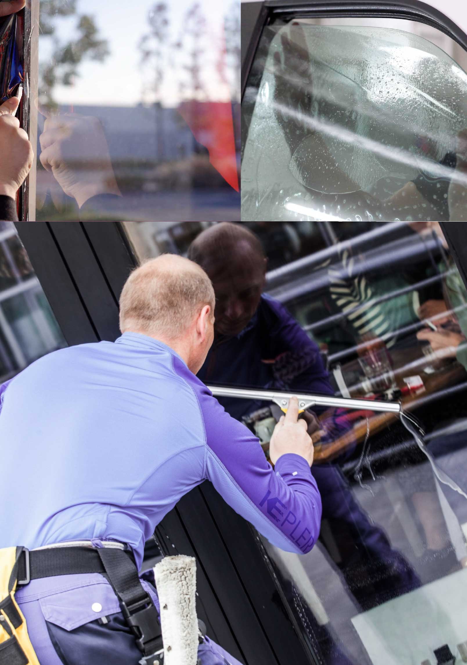 Kepler Expert Applying Anti-Graffiti Window Film to a Universal City Shop Front