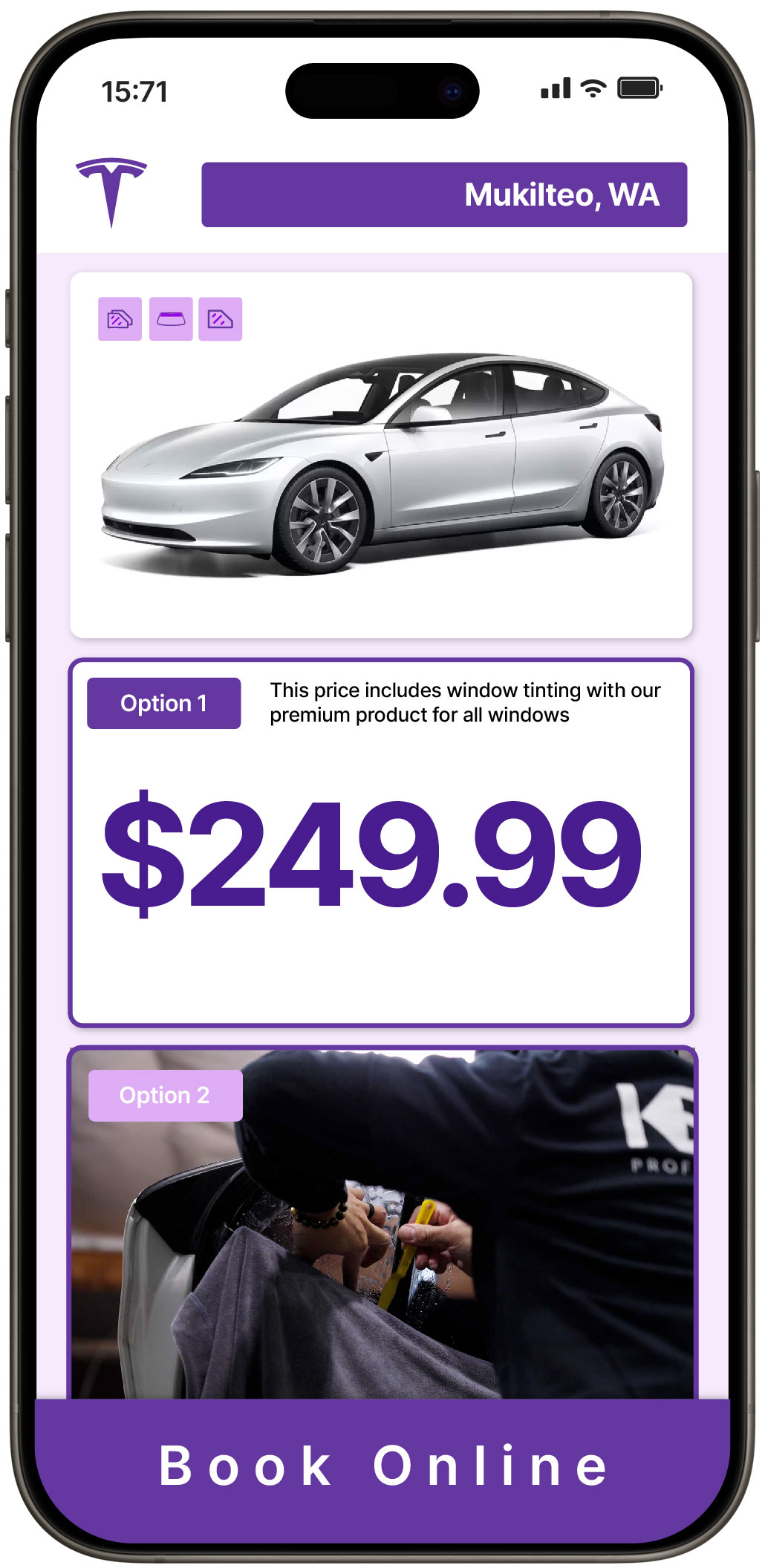 View Affordable Tesla Window Tinting Costs in Mukilteo, Washington