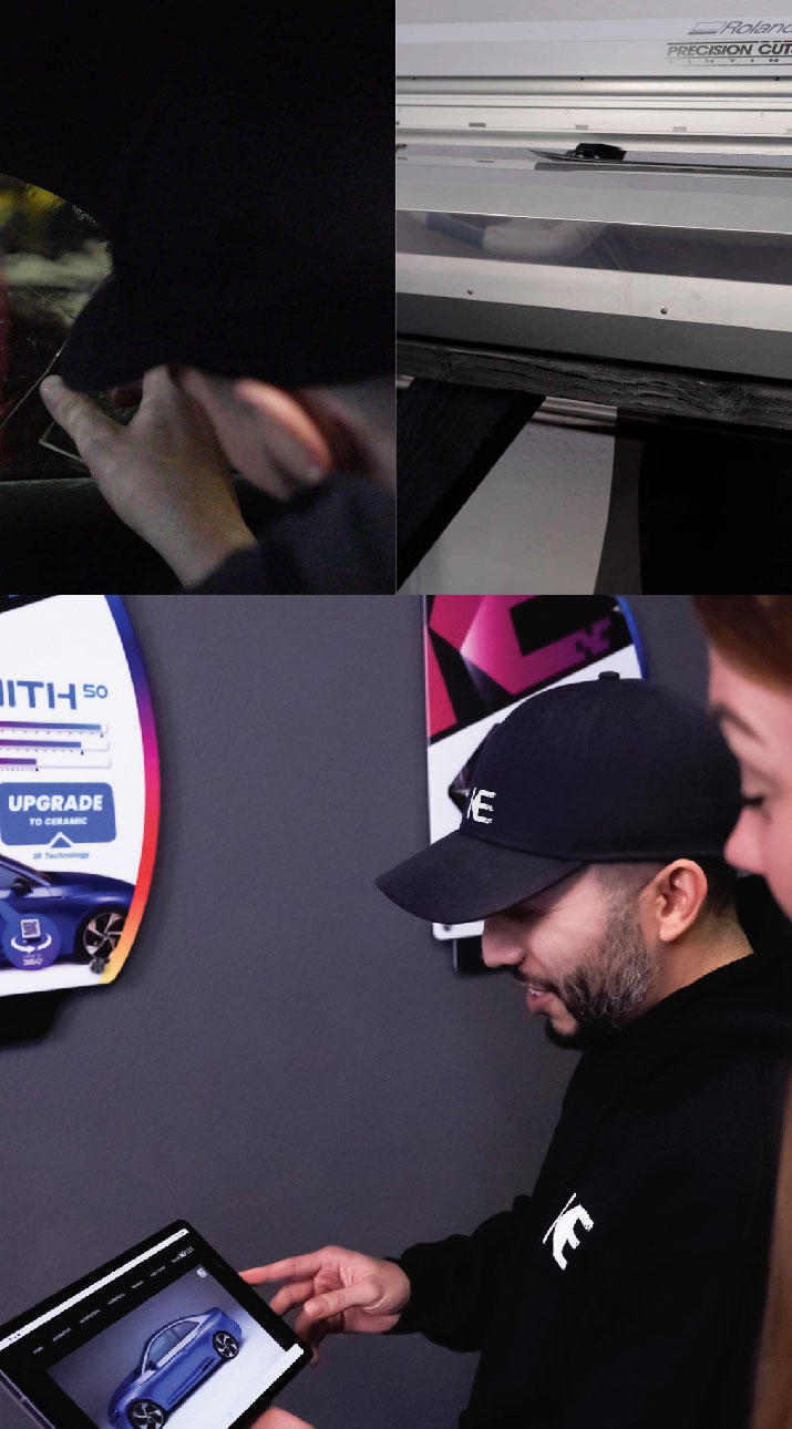 Kepler Dealer Showing Car Window Film Options to Customer in Southington, Connecticut