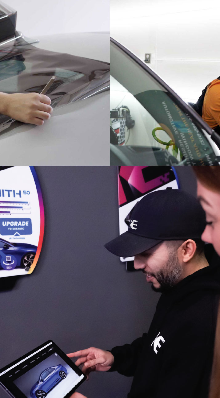 Kepler Dealer Showing Car Window Film Options to Customer in Orem, Utah