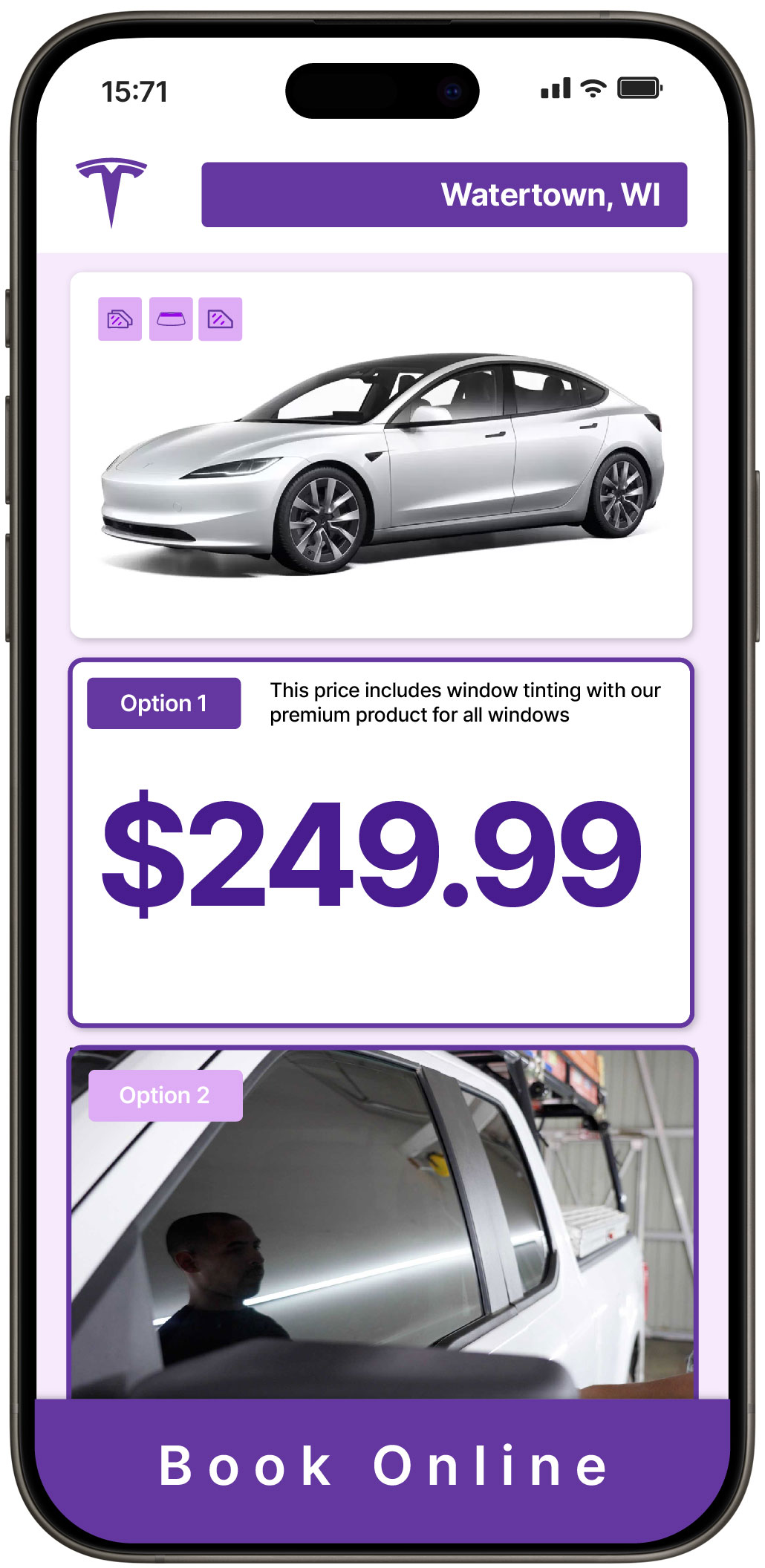 View Reasonable Tesla Window Tinting Prices in Watertown, Wisconsin