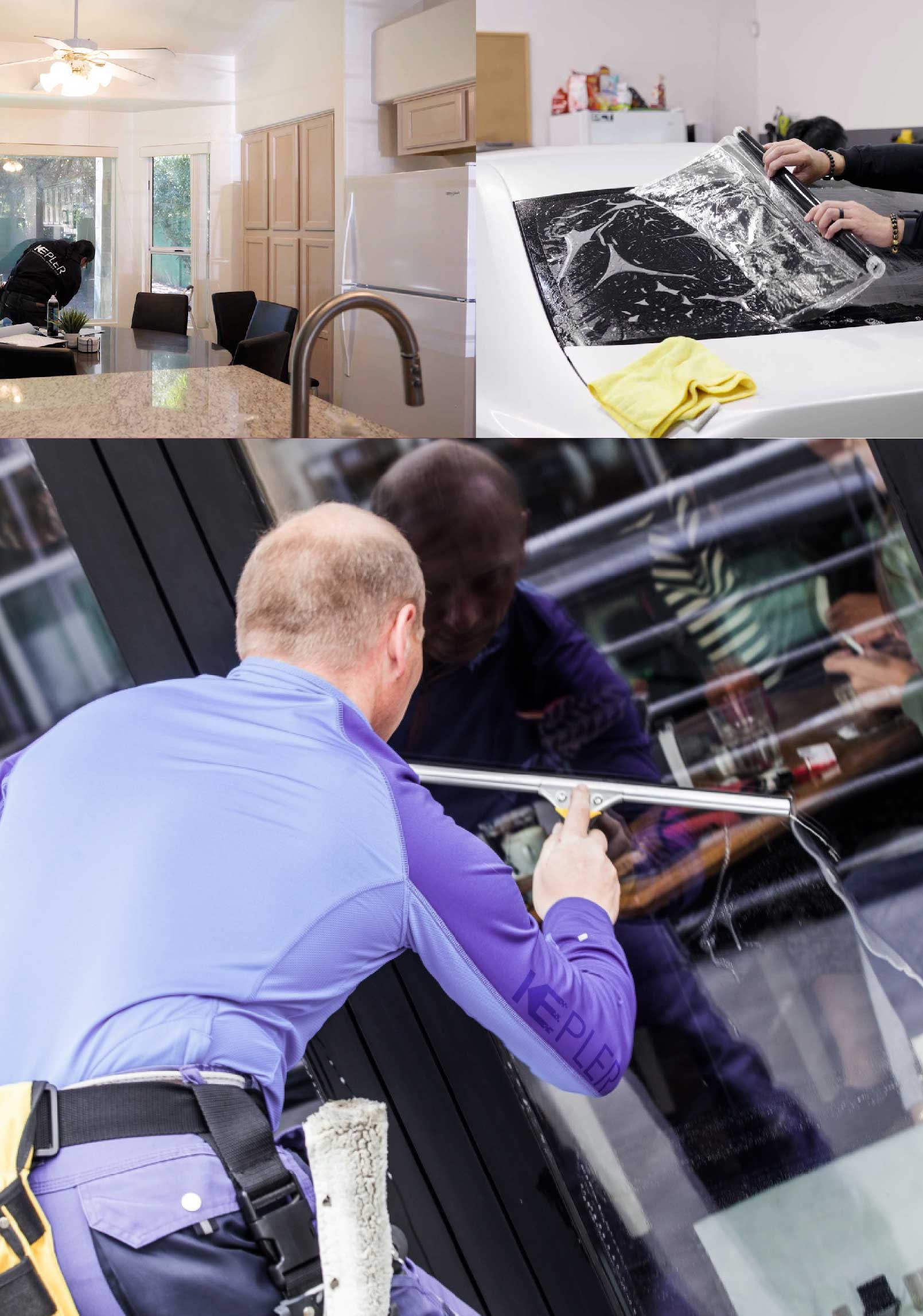 Kepler Professional Applying Anti-Graffiti Window Film to a Weatherford Shop Front