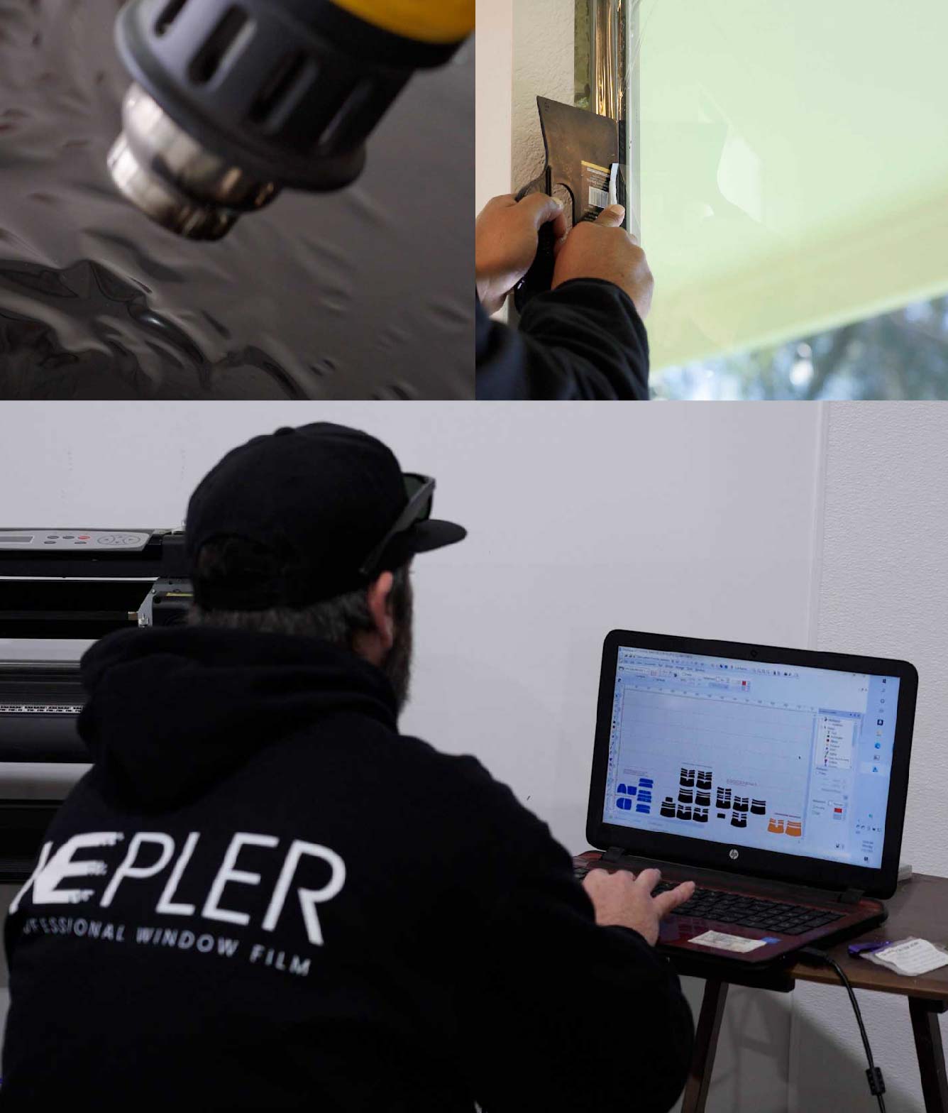 Ceramic Window Tinting Expert Cutting Film in Altadena, California
