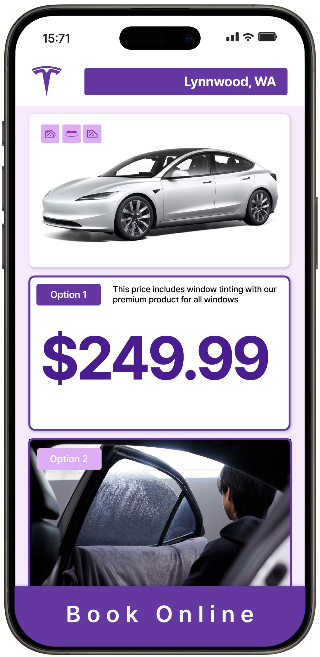View Competitive Tesla Window Tinting Costs in Lynnwood, Washington