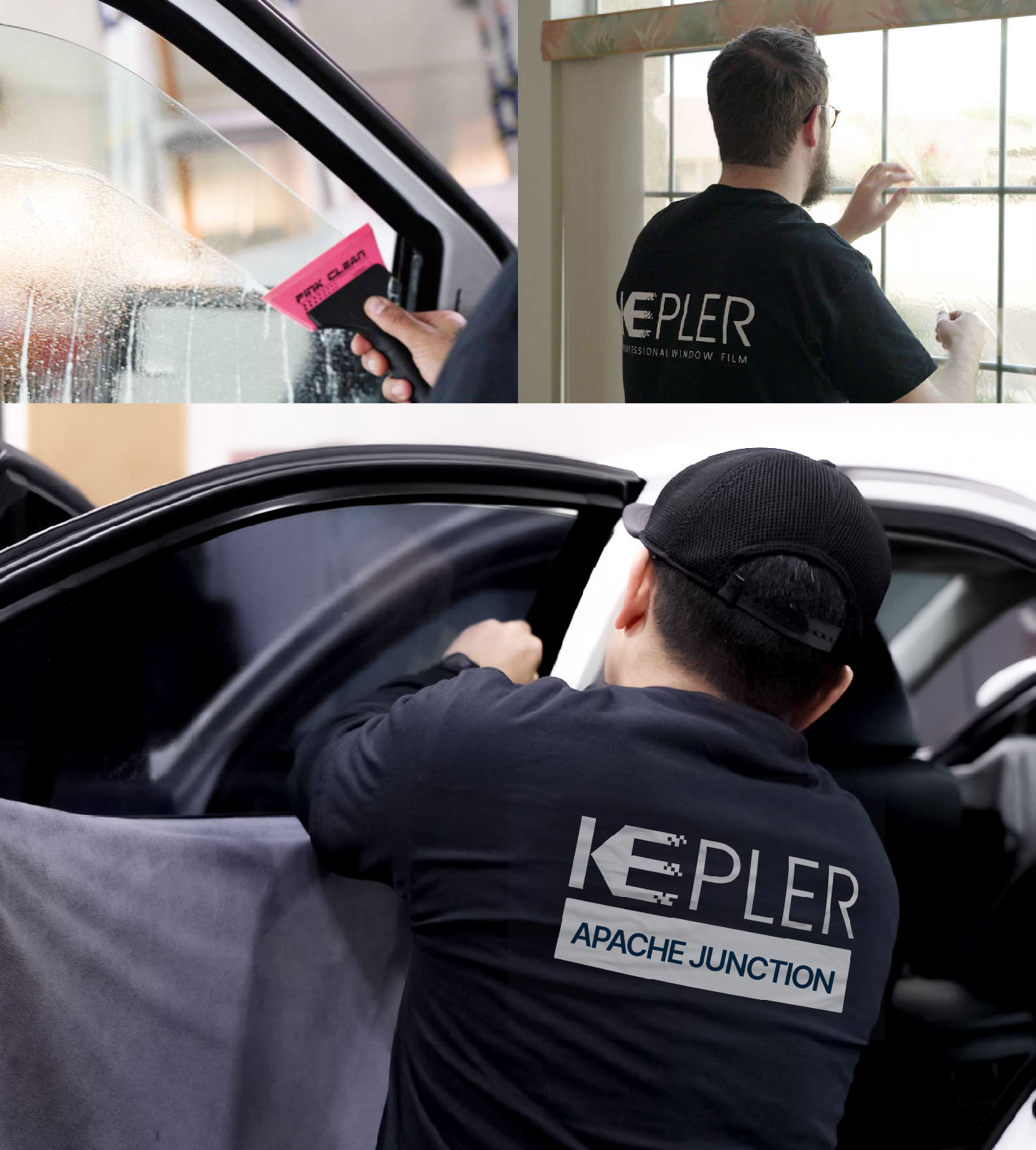 Automotive Window Tinting Expert Applying Film in Apache Junction, Arizona