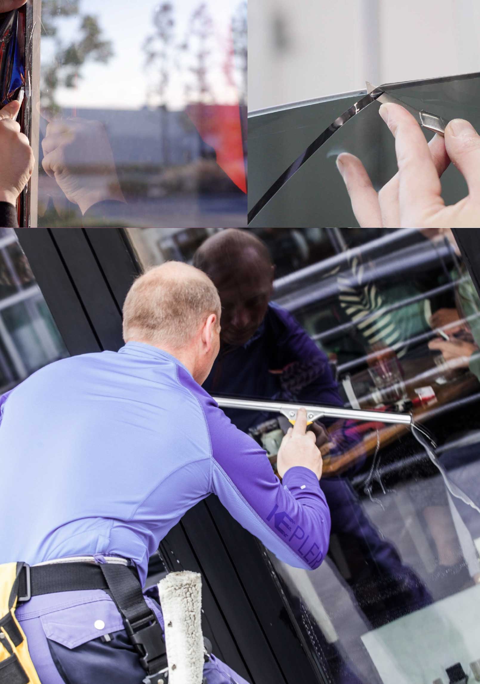 Kepler Expert Applying Anti-Graffiti Window Film to a Bethesda Shop Front