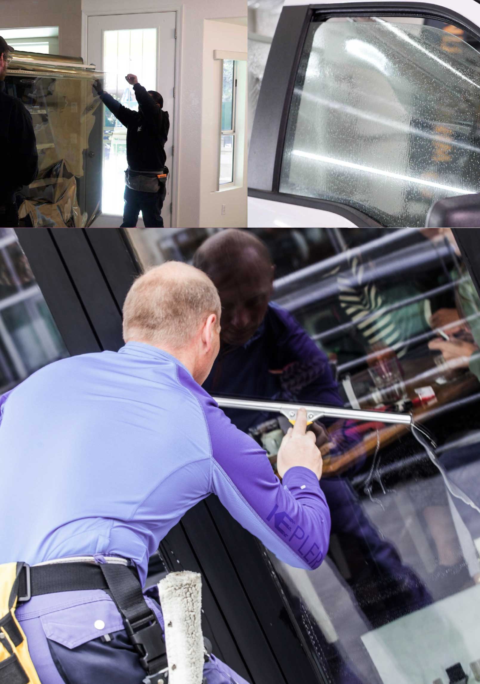 Kepler Skilled Applying Anti-Graffiti Window Film to a Somerset Shop Front