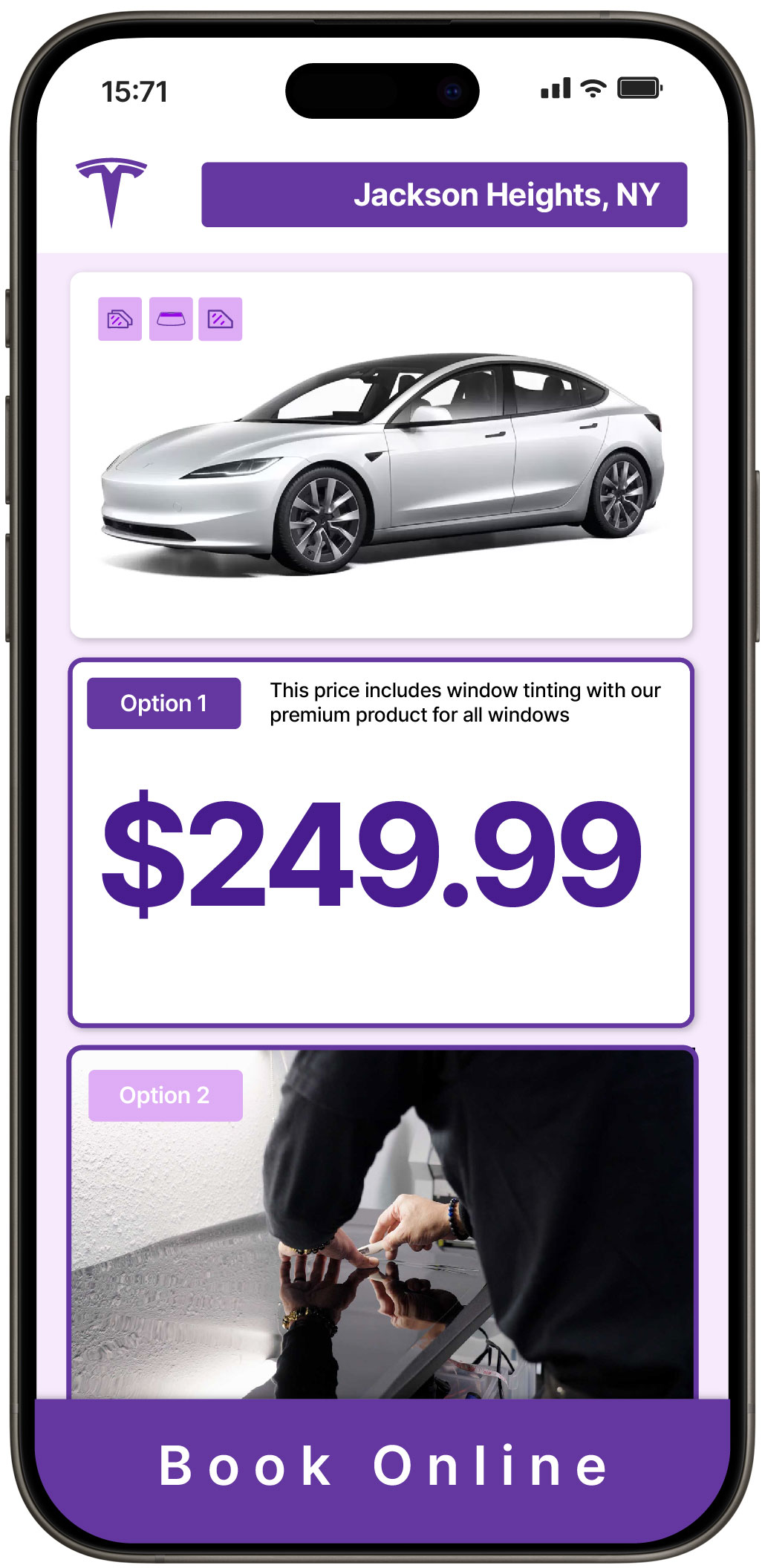 View Competitive Tesla Window Tinting Prices in Jackson Heights, New York