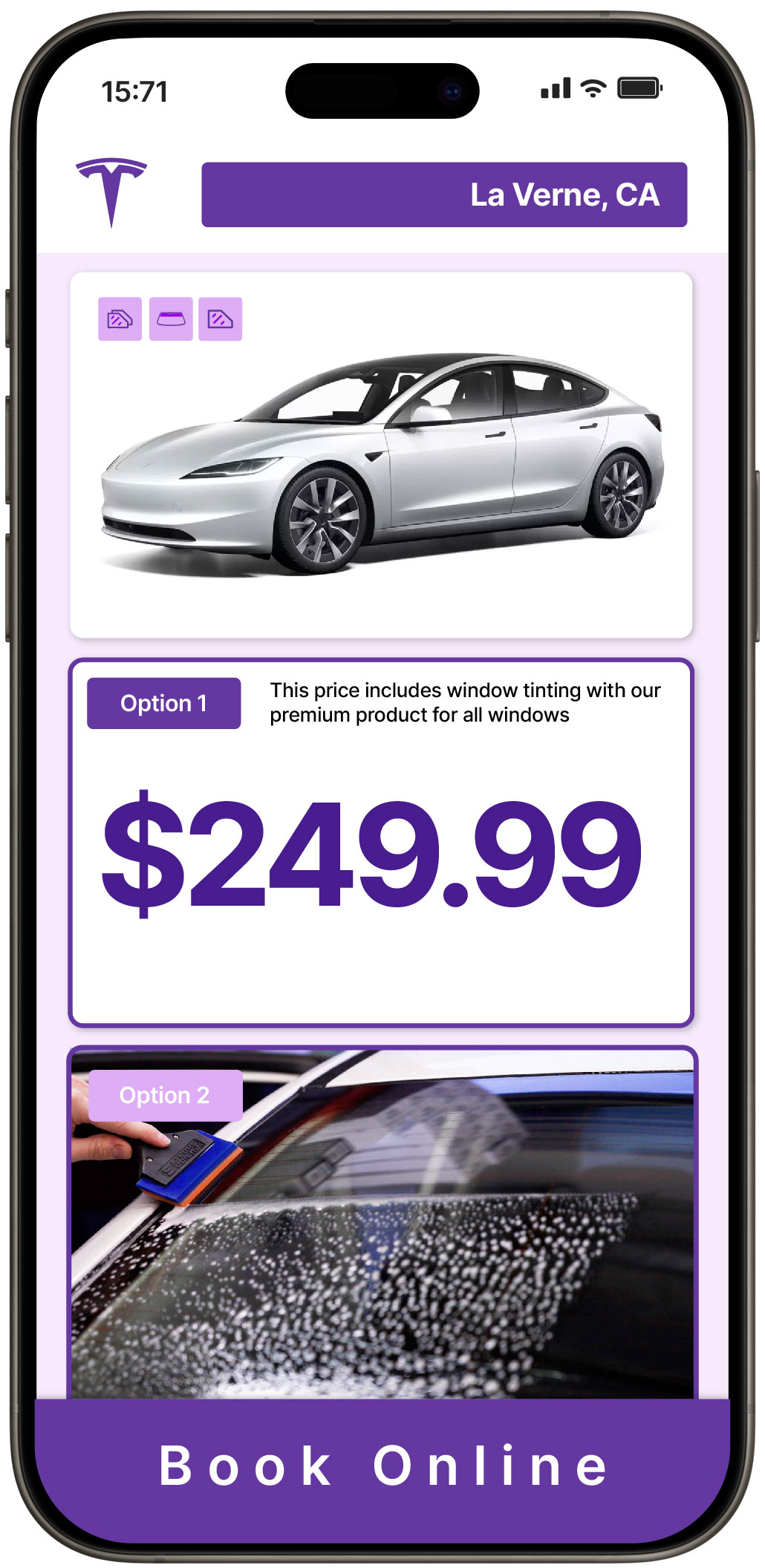 View Reasonable Tesla Window Tinting Costs in La Verne, California