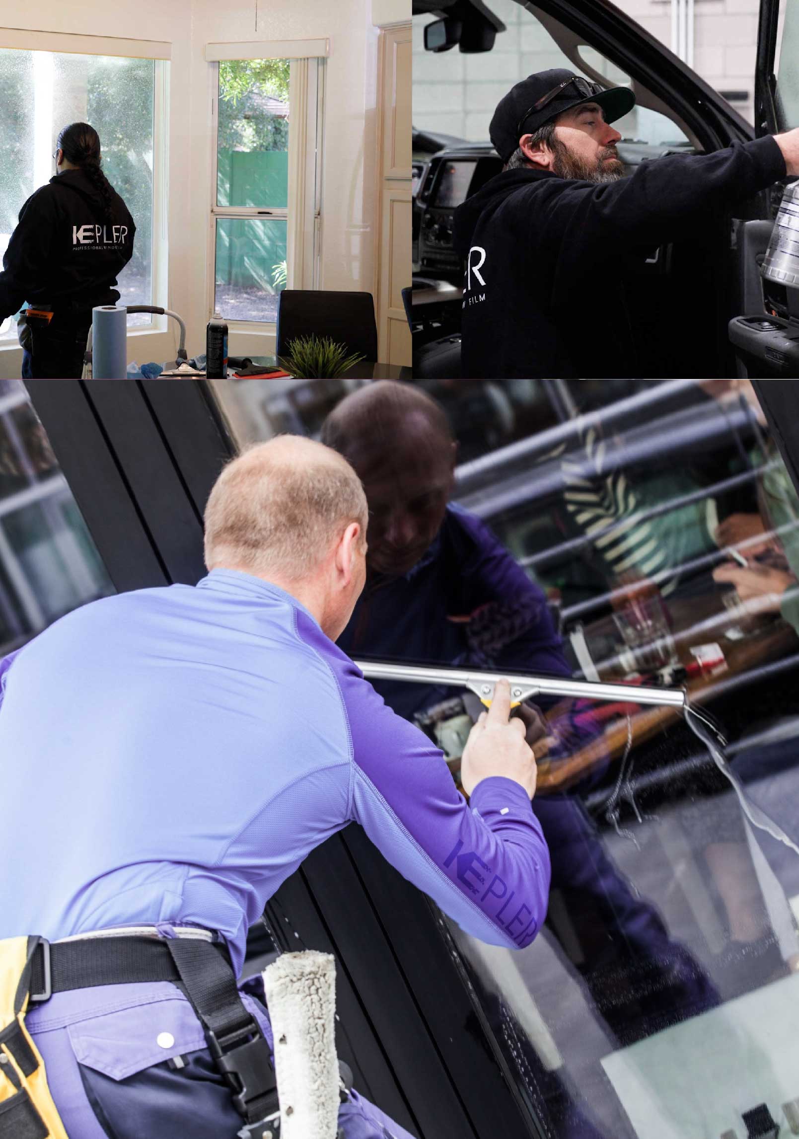 Kepler Skilled Applying Anti-Graffiti Window Film to a Selma Shop Front