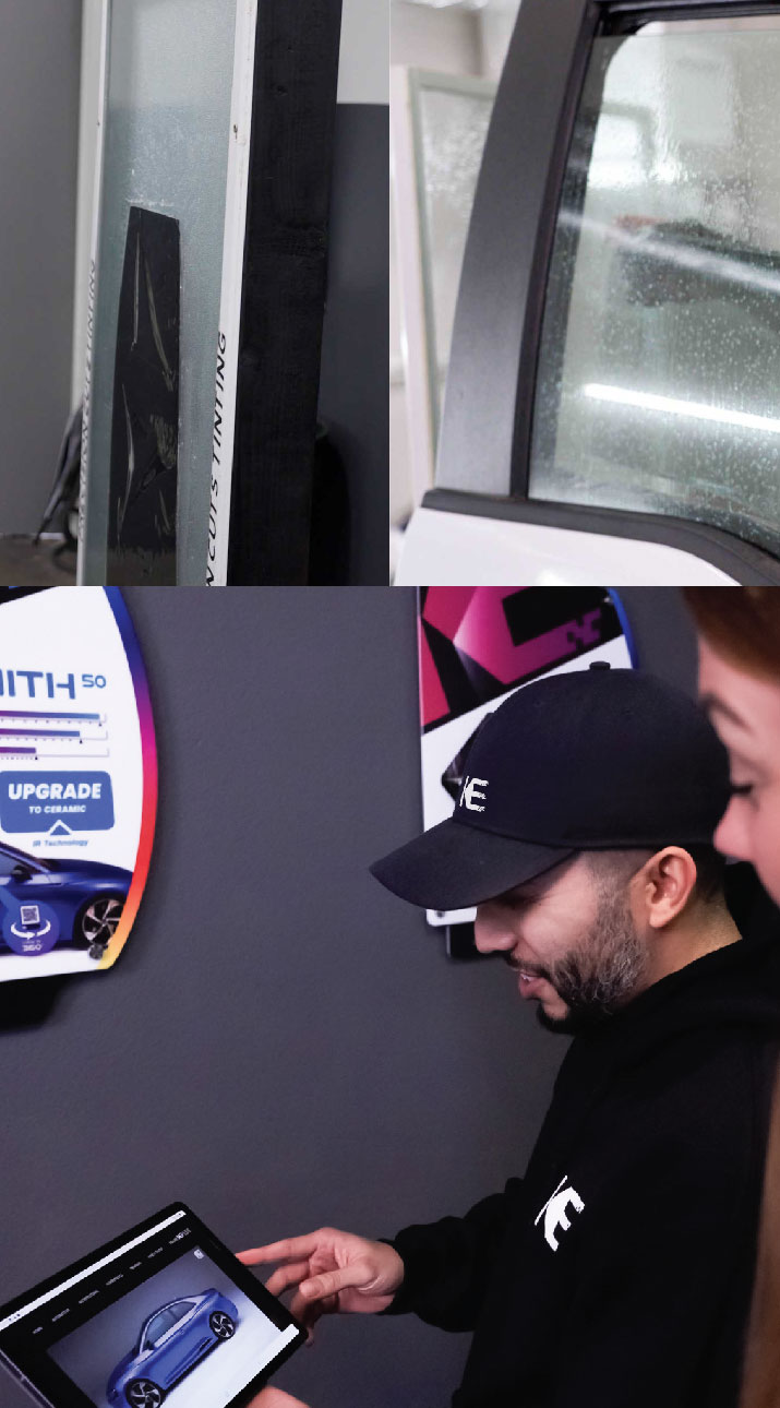 Kepler Dealer Showing Car Window Film Options to Customer in Dearborn Heights, Michigan