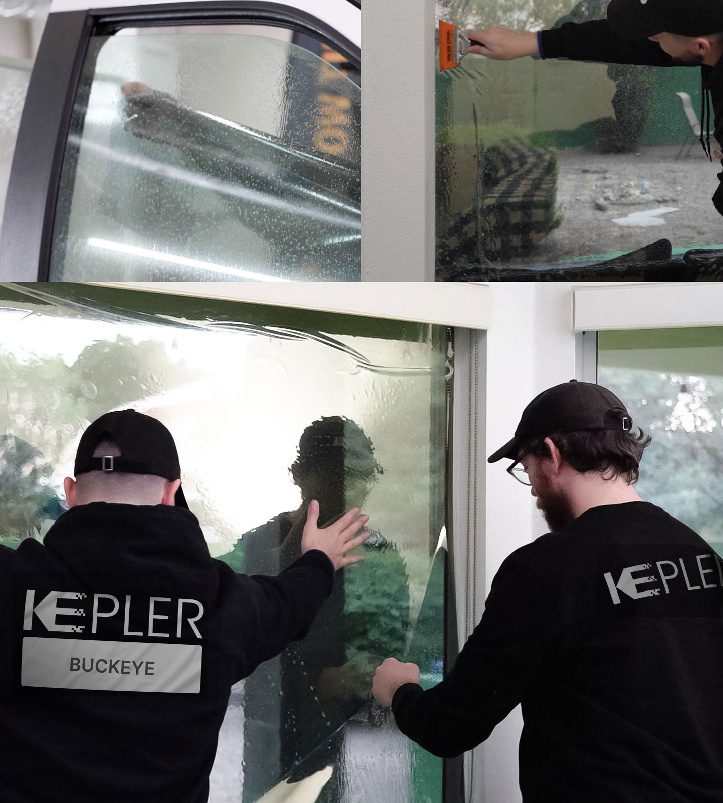 Expert Technician Applying Advanced Window Tint to Home in Buckeye