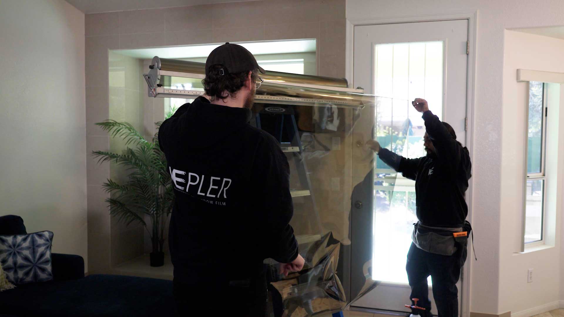 Preparing a Window for Anti-Graffiti Film Installation in New Jersey