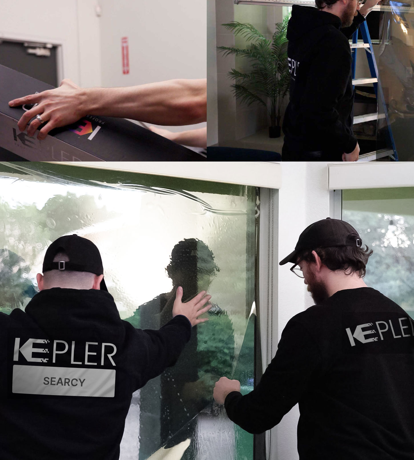 Kepler Technician Fitting Ceramic Window Tint to Home in Searcy