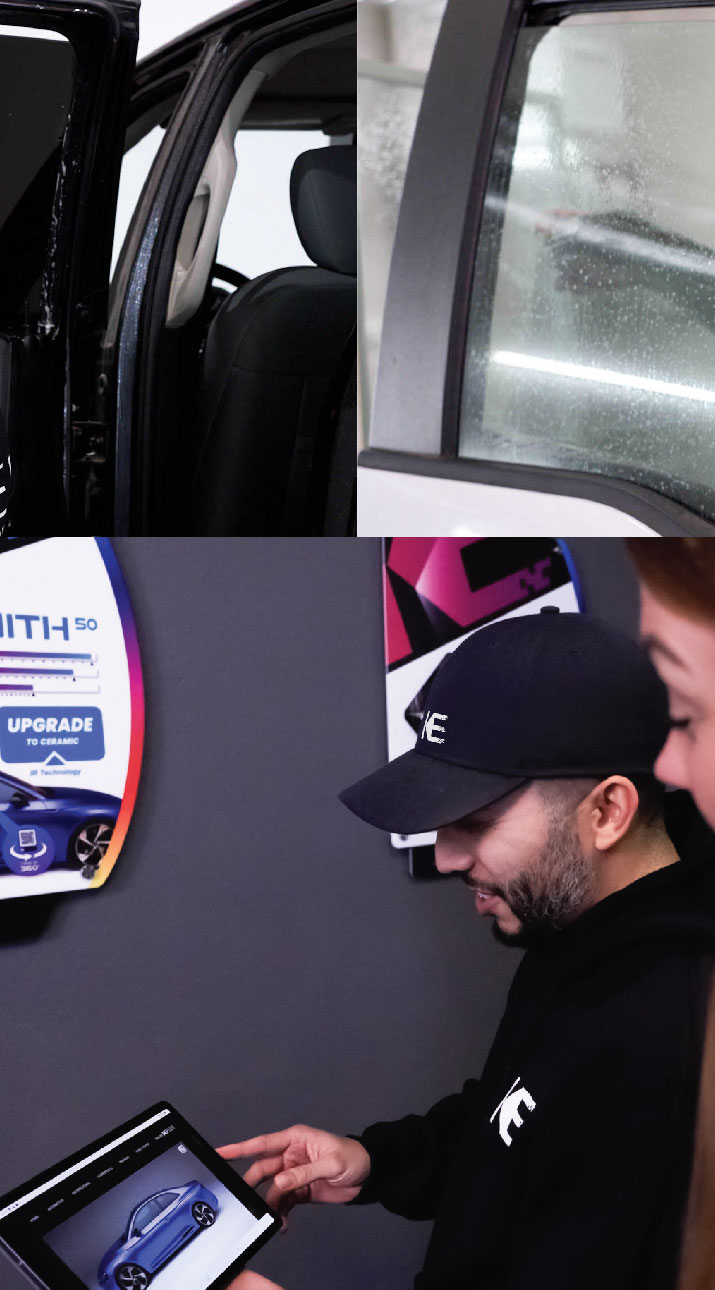 Kepler Dealer Showing Car Window Film Options to Customer in Teaneck, New Jersey