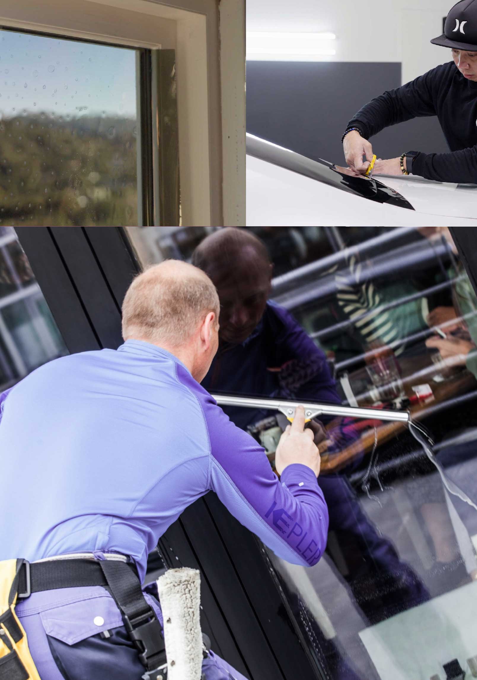Kepler Expert Applying Anti-Graffiti Window Film to a Rohnert Park Shop Front