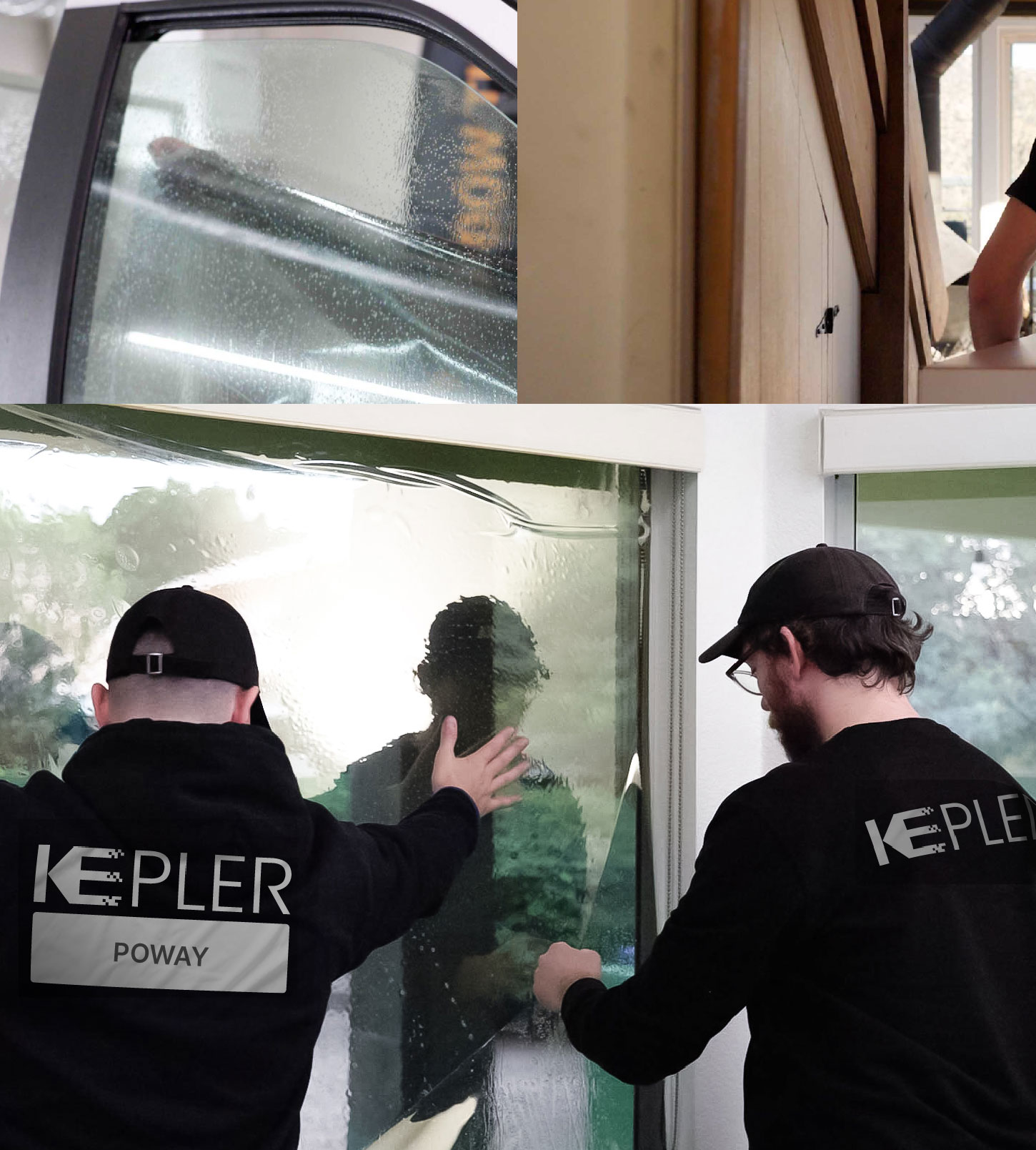 Expert Technician Installing Ceramic Window Tint to Home in Poway