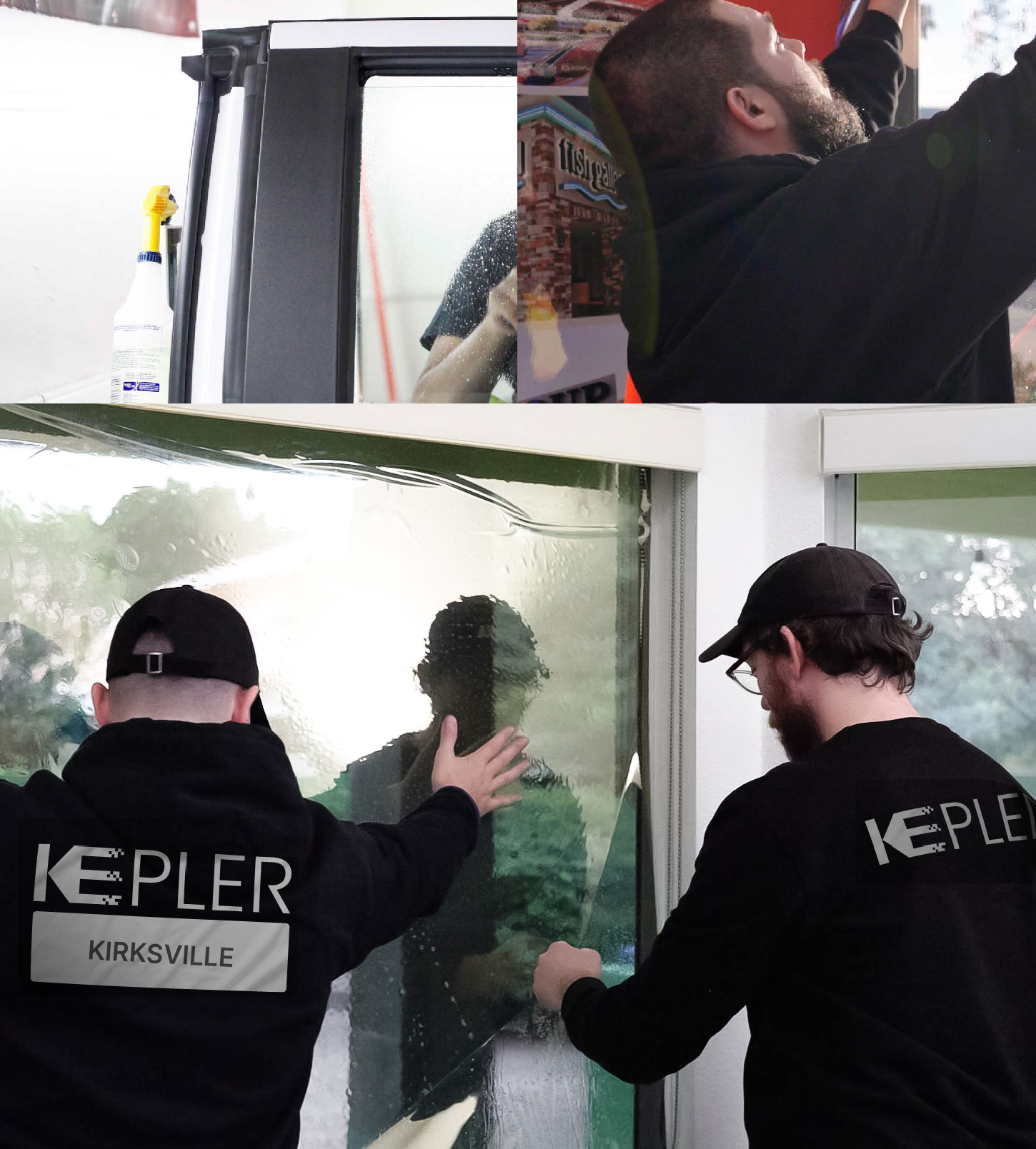 Kepler Technician Installing Advanced Window Tint to Home in Kirksville