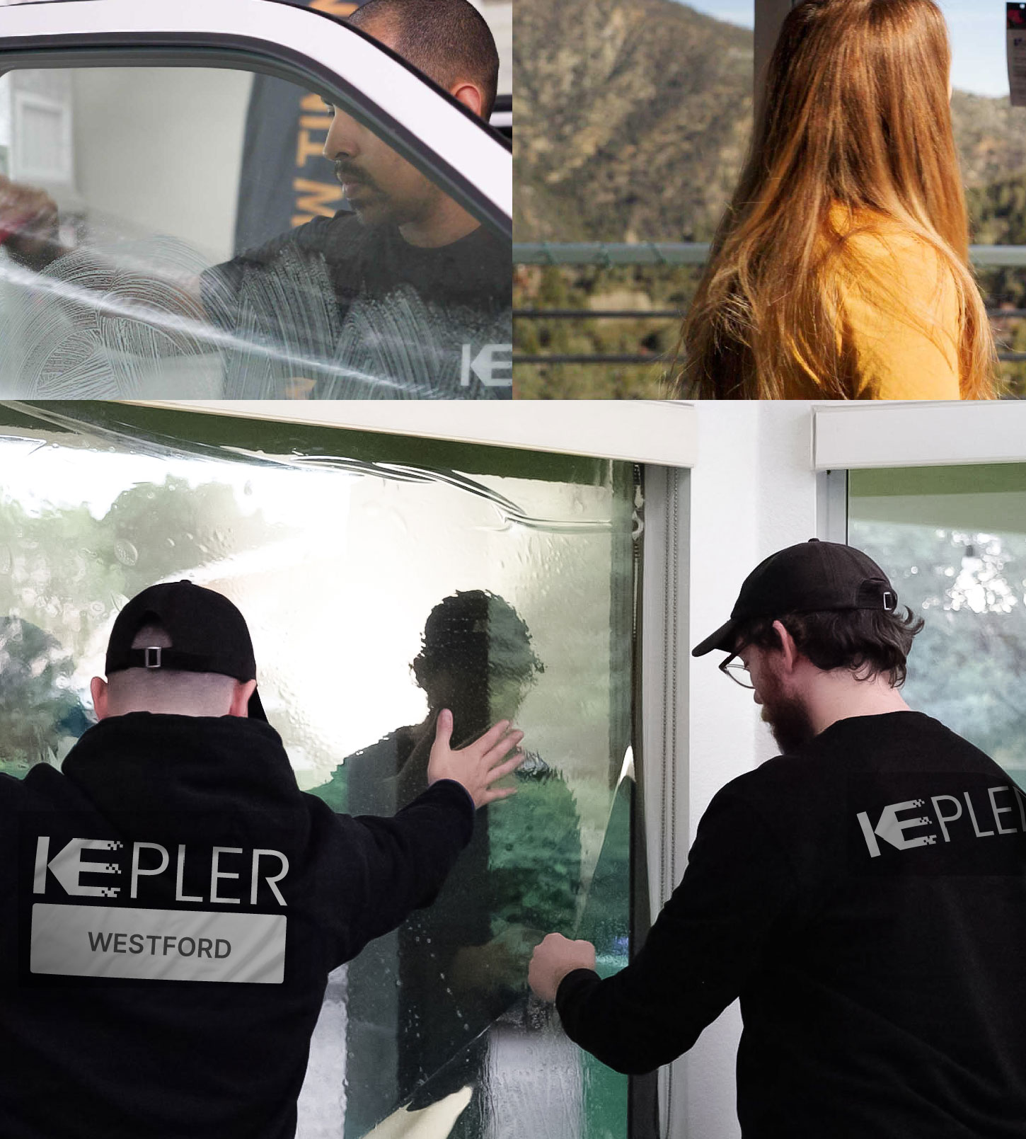Kepler Technician Fitting Ceramic Window Tint to Home in Westford