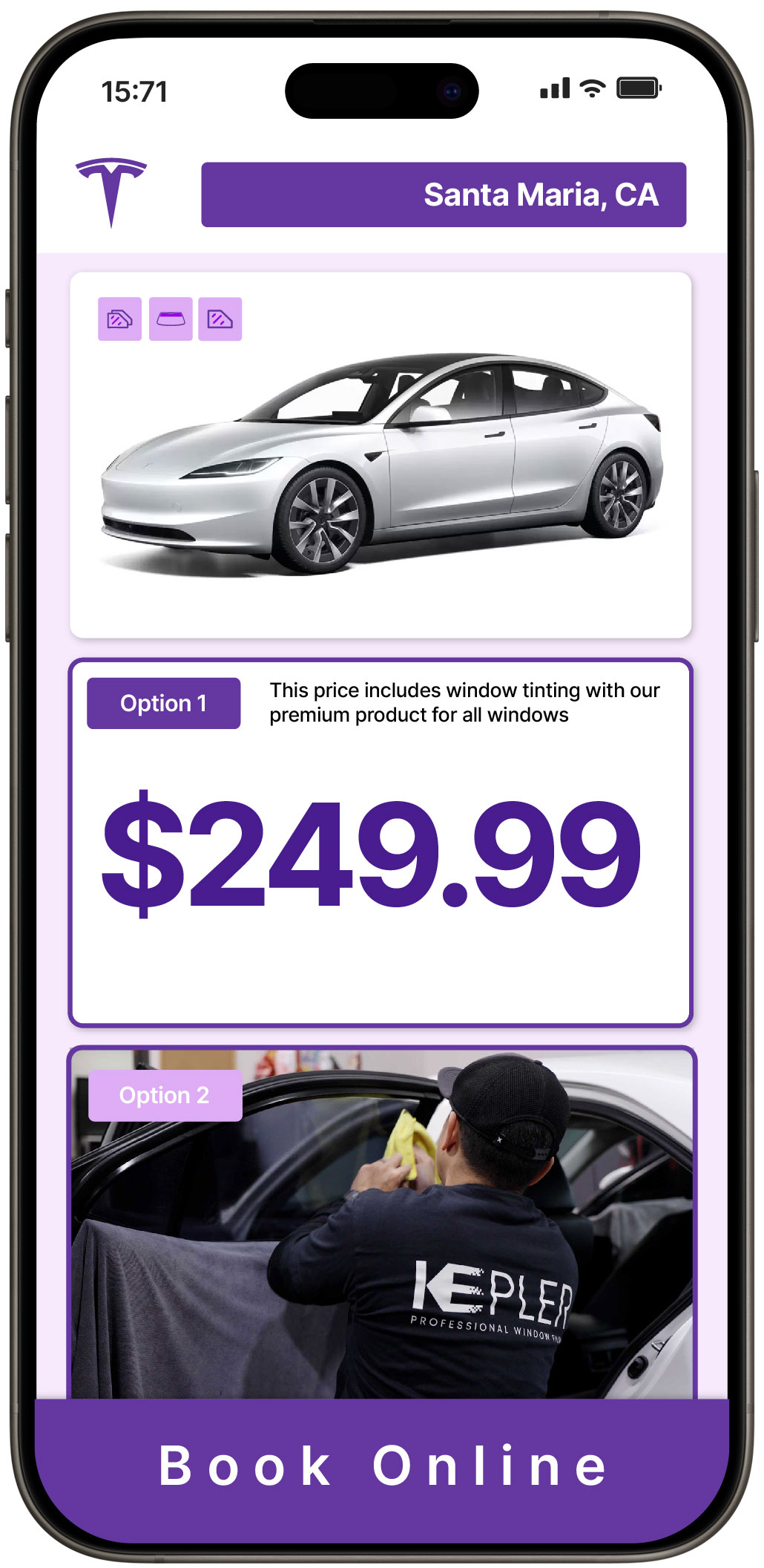 View Reasonable Tesla Window Tinting Prices in Santa Maria, California
