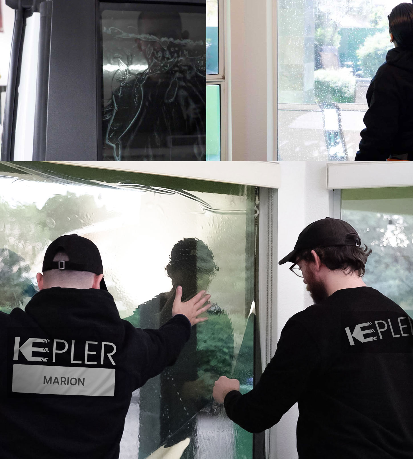 Kepler Technician Fitting Advanced Window Tint to Home in Marion