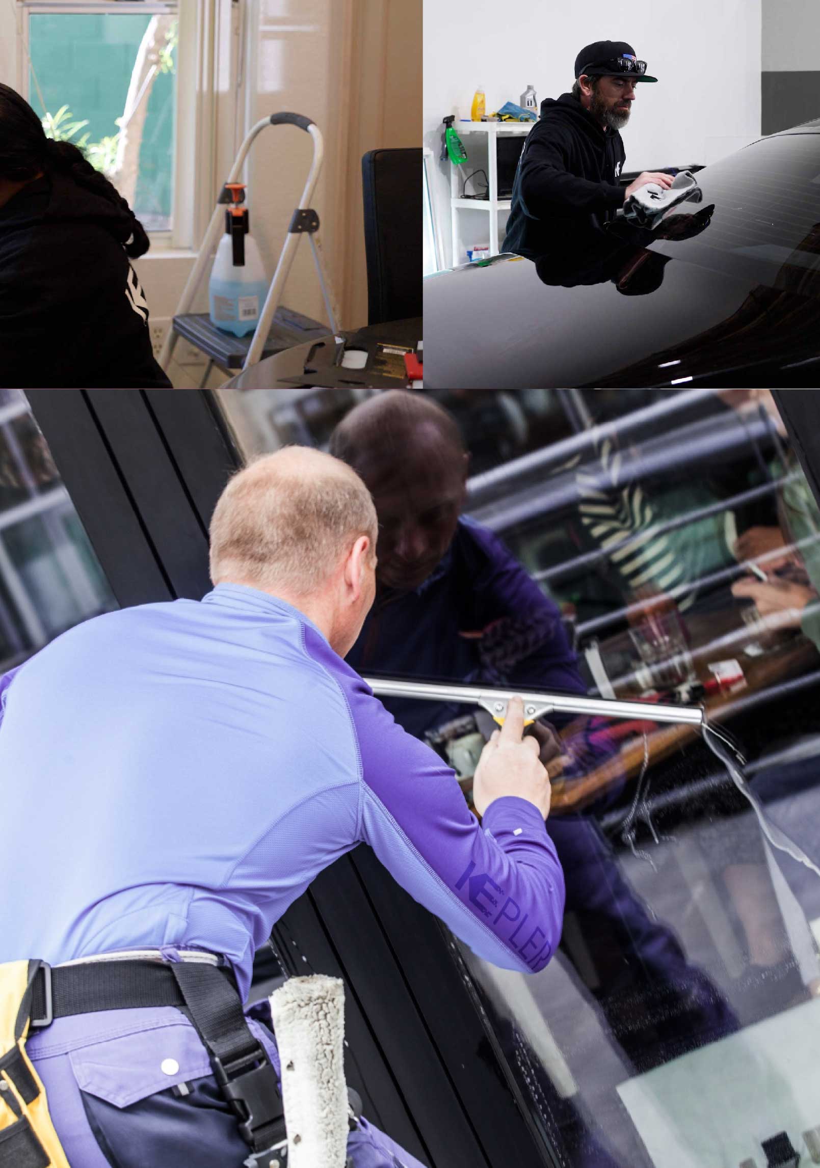 Kepler Skilled Applying Anti-Graffiti Window Film to a Tiffin Shop Front