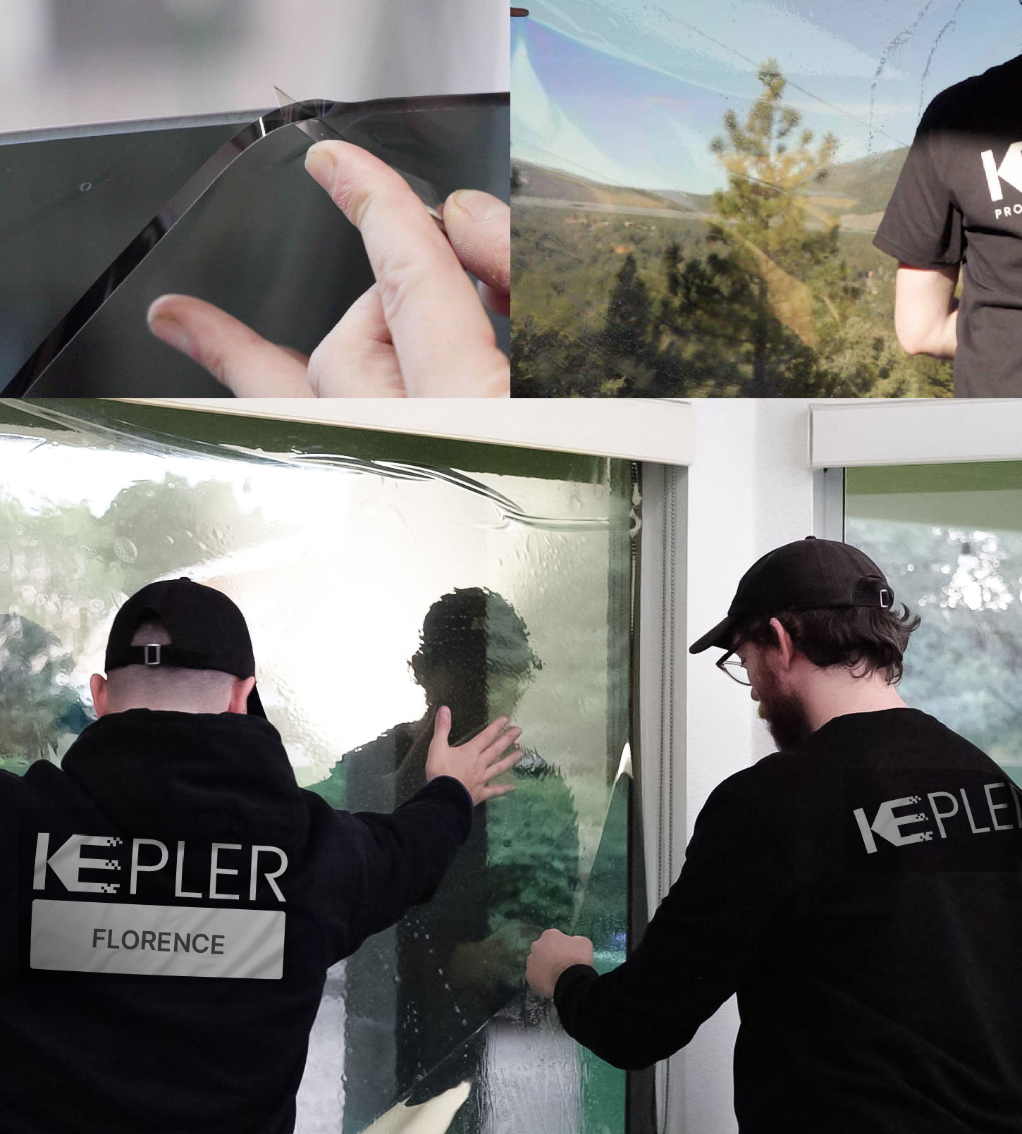 Expert Technician Installing High-tech Window Tint to Home in Florence