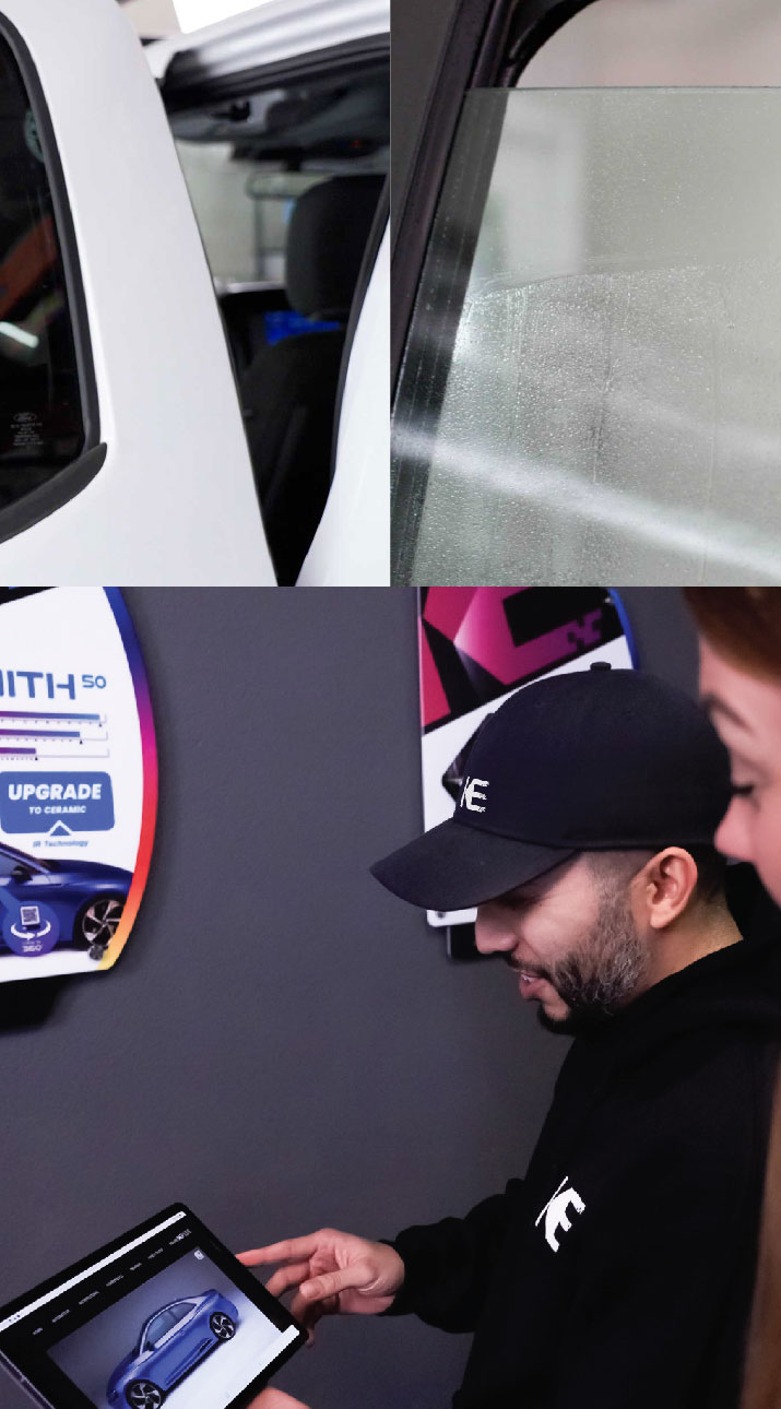 Kepler Dealer Showing Car Window Film Options to Customer in Rio Rancho, New Mexico