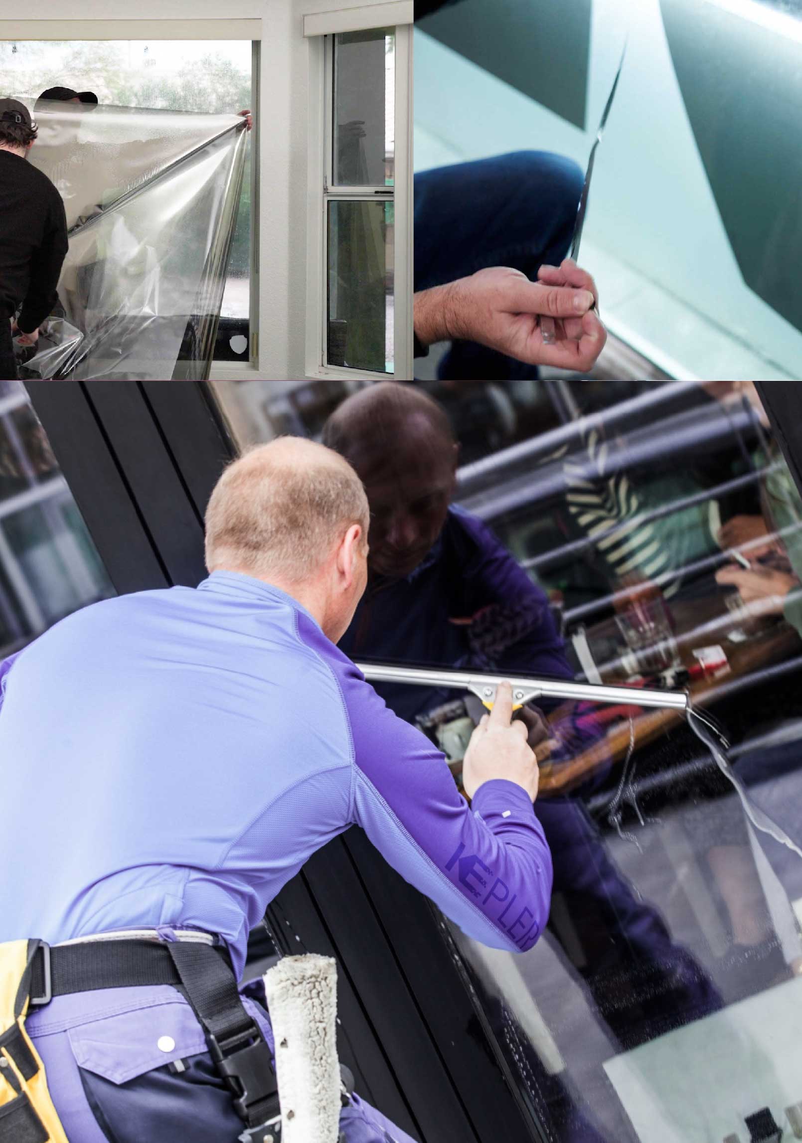 Kepler Professional Applying Anti-Graffiti Window Film to a Woodbridge Shop Front