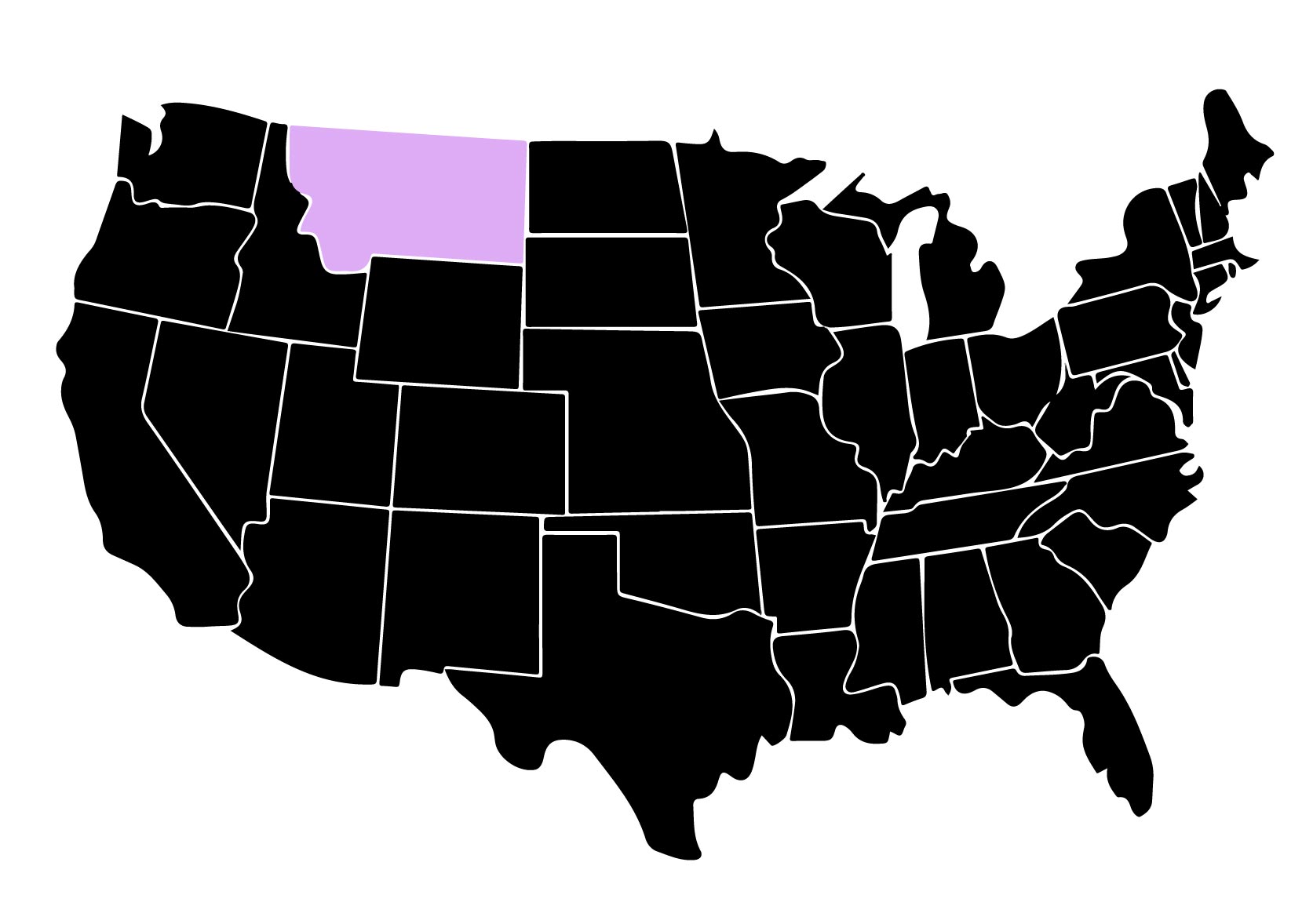 Map Displaying Location of Kepler Home Window Tinters in Kalispell, Montana with Purple Area on the State