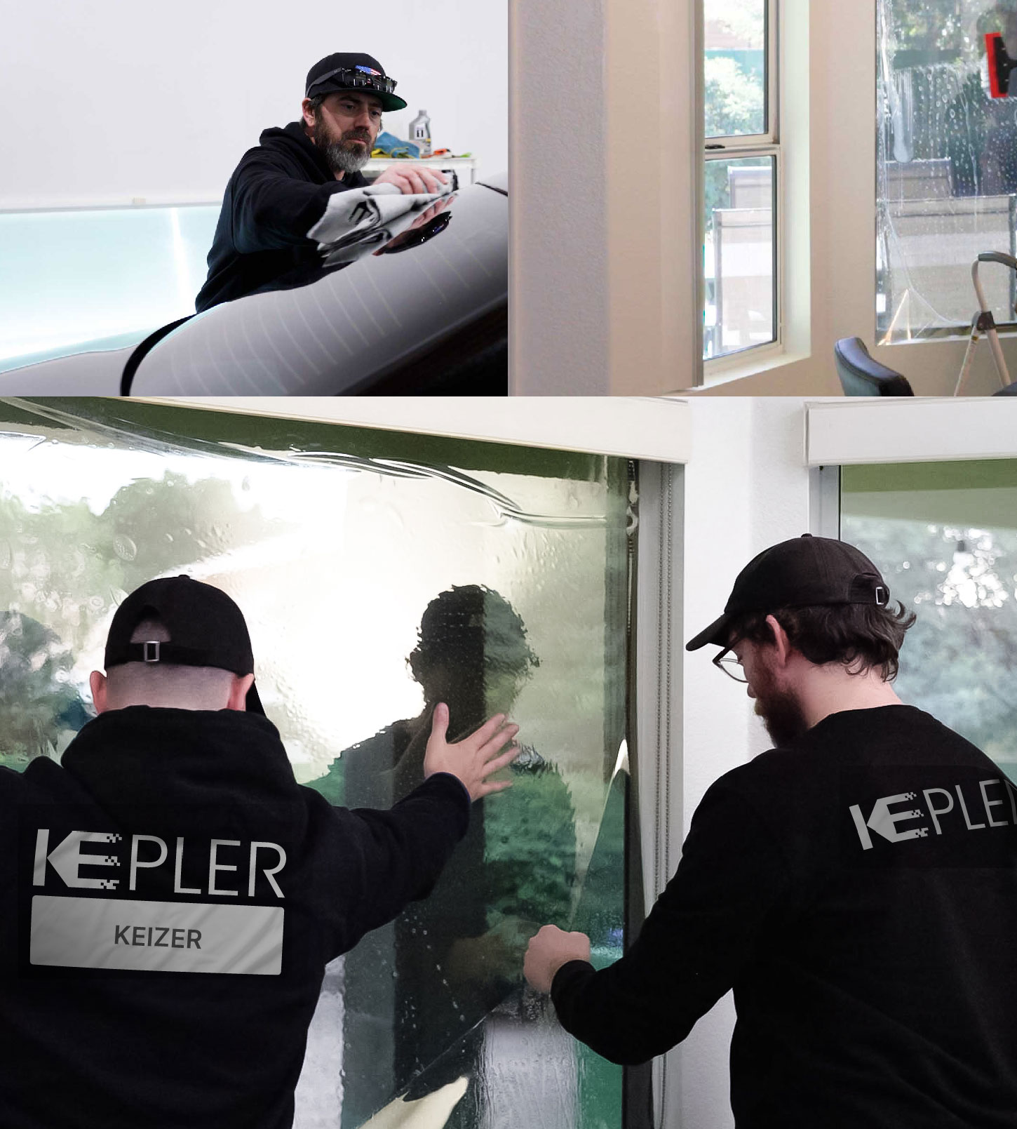 Kepler Technician Installing High-tech Window Tint to Home in Keizer