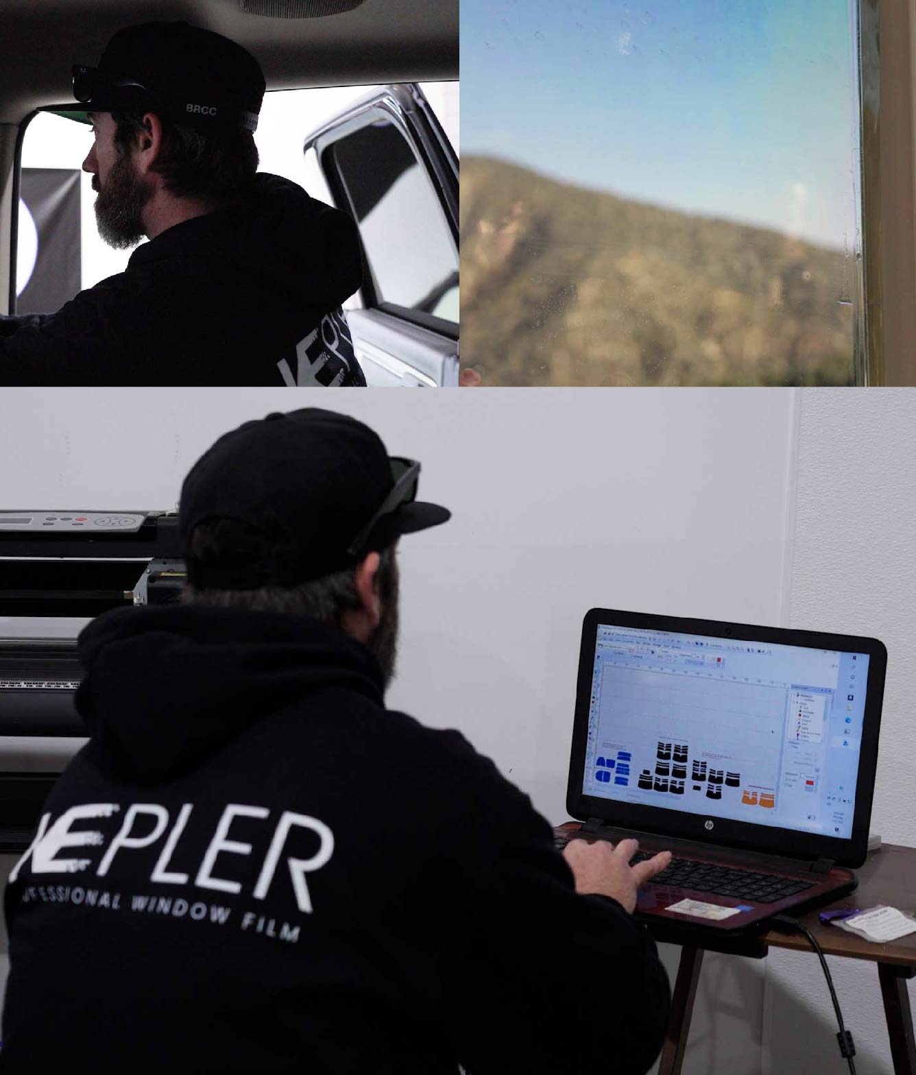 Ceramic Window Tinting Expert Cutting Film in Goose Creek, South Carolina