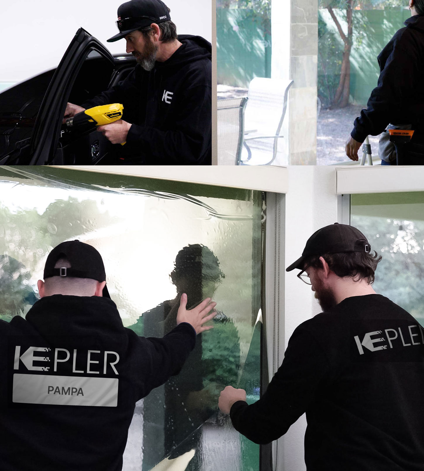 Kepler Technician Applying Advanced Window Tint to Home in Pampa