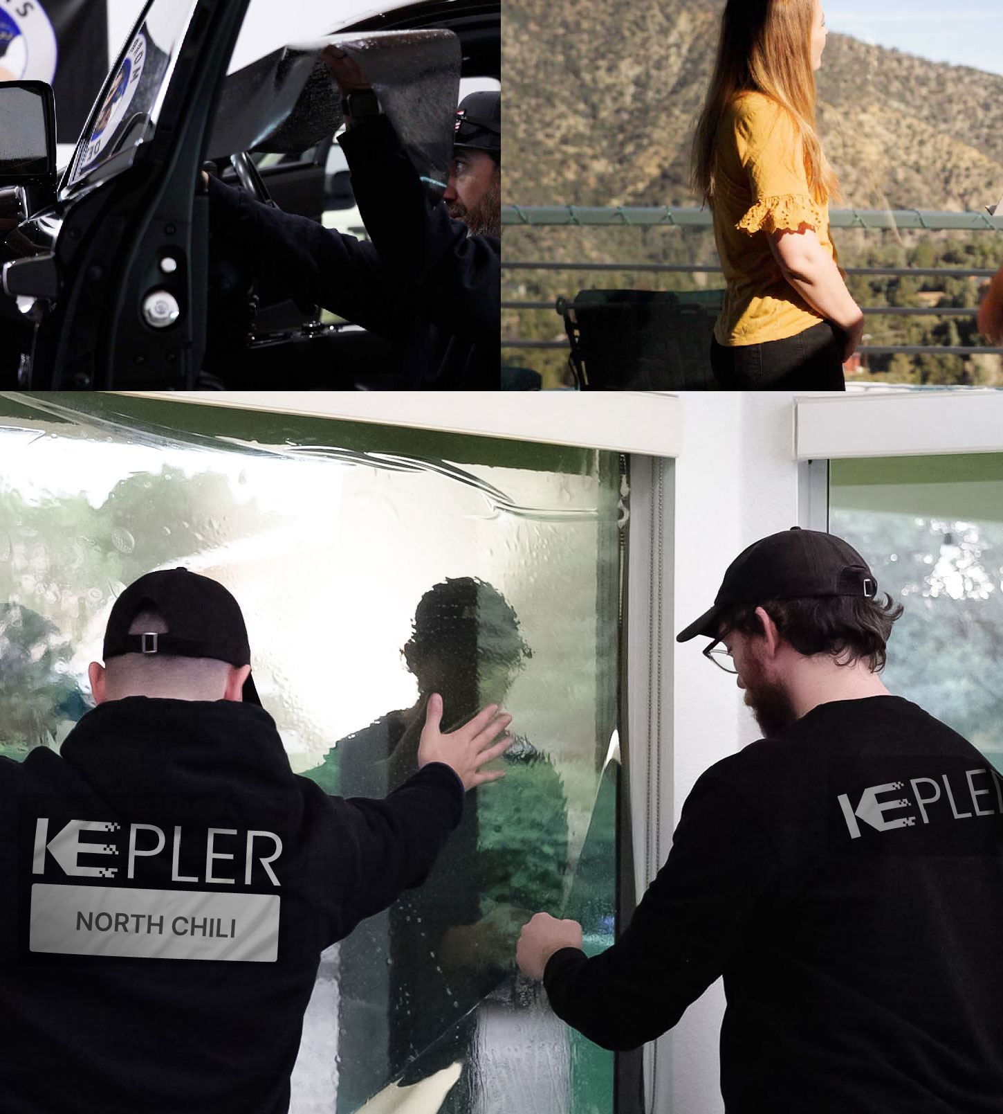 Kepler Technician Fitting Advanced Window Tint to Home in North Chili