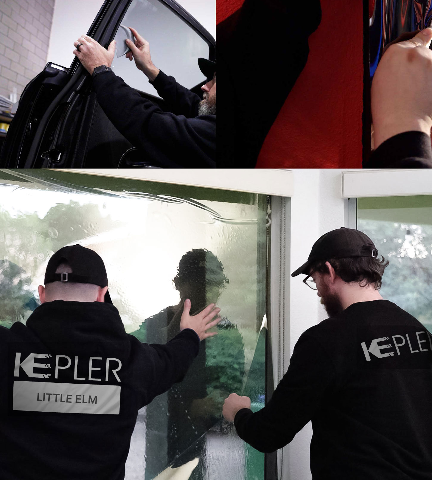 Kepler Technician Applying Advanced Window Tint to Home in Little Elm